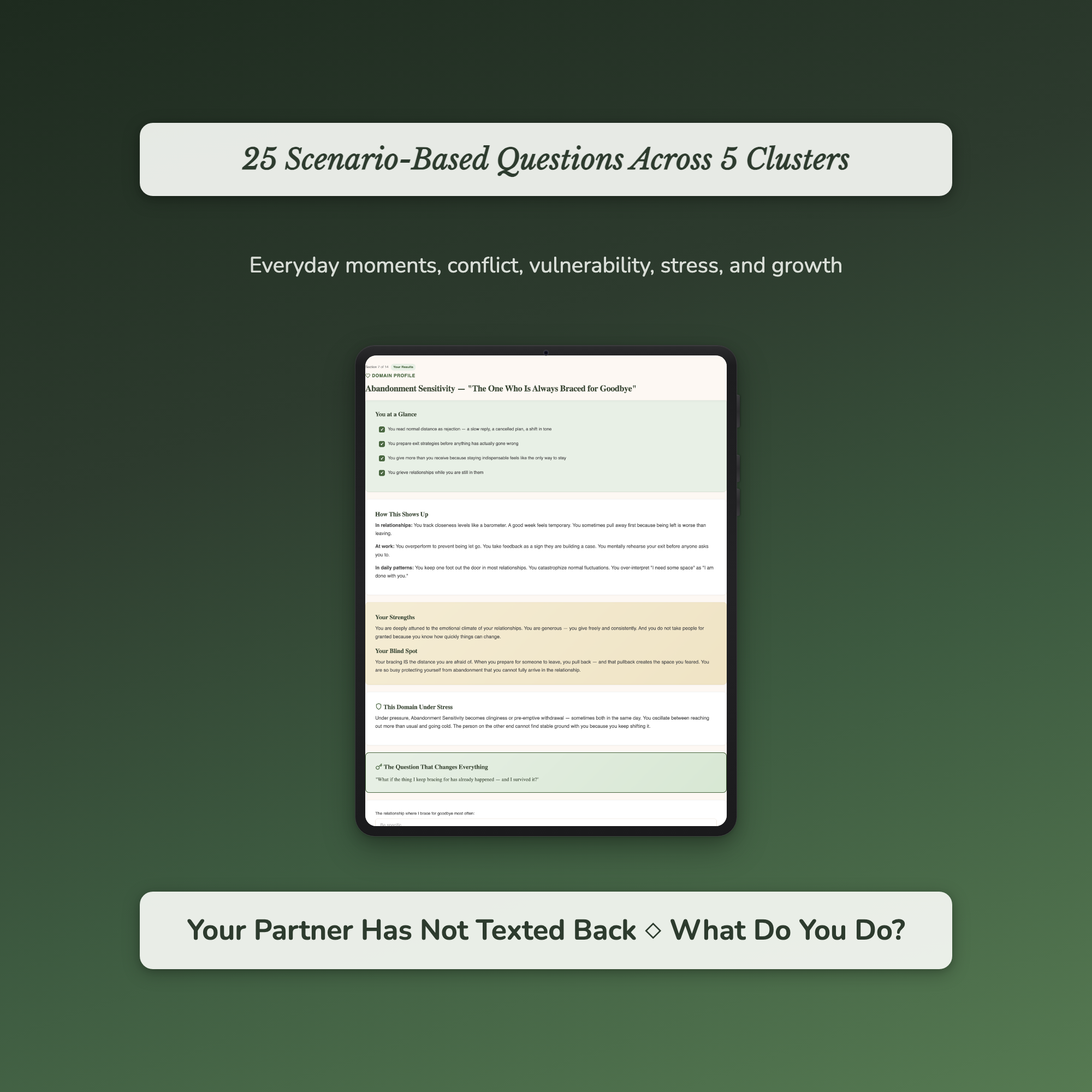 Emotional Baggage Profile — sample interactive page