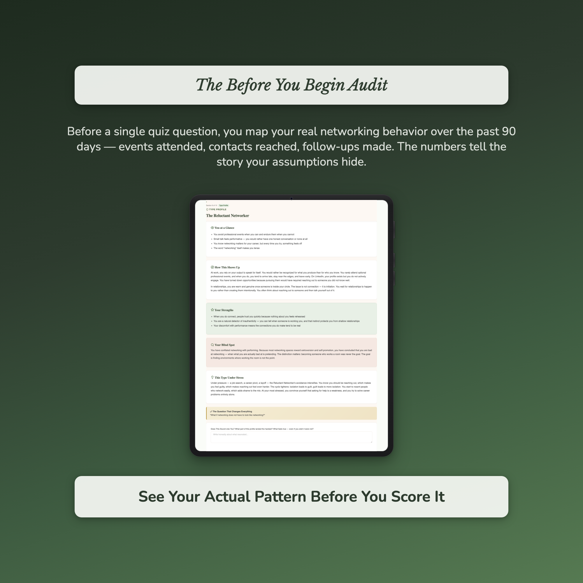 Networking Style Profile — sample interactive page