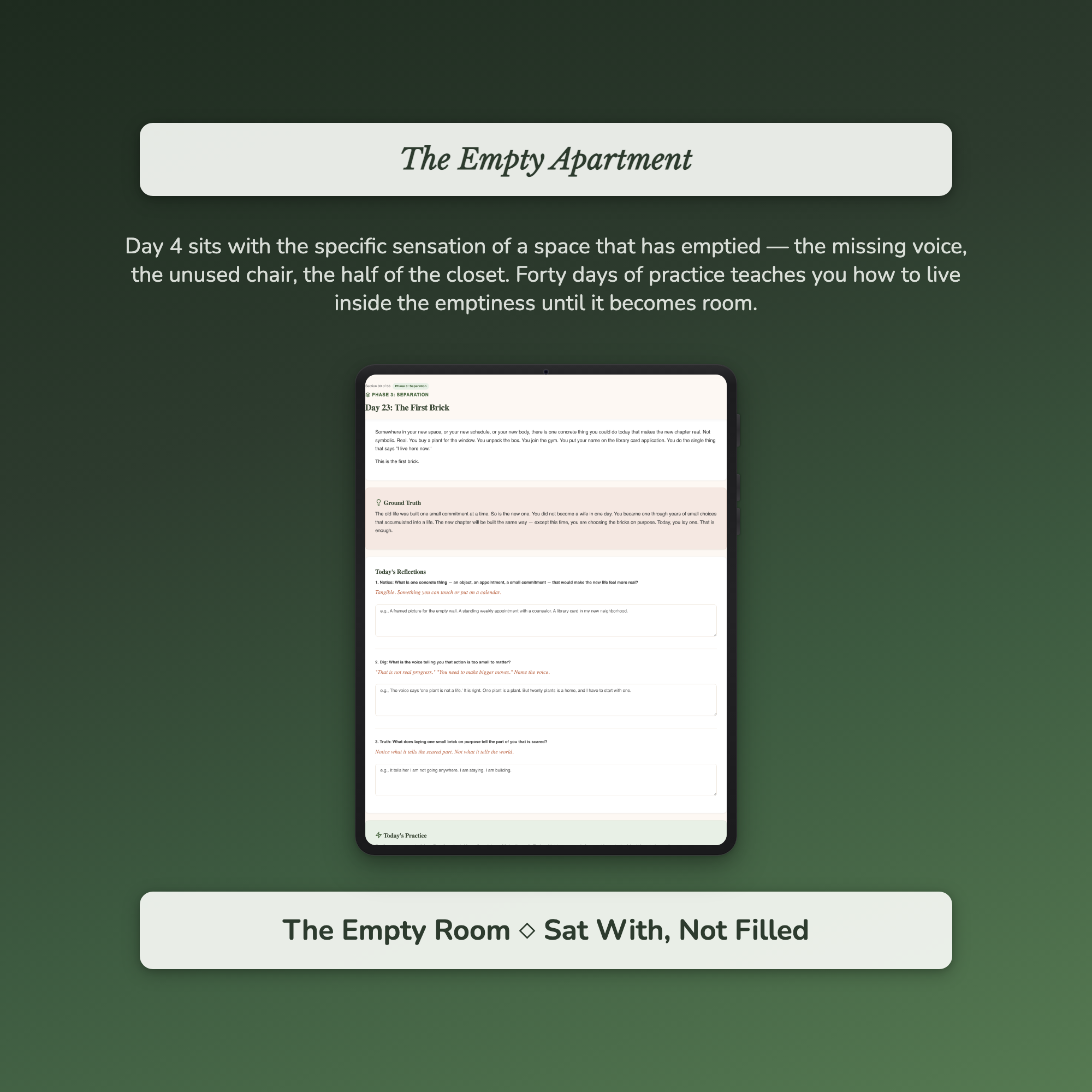 Fresh Start Workbook & 40-Day Guide — sample interactive page