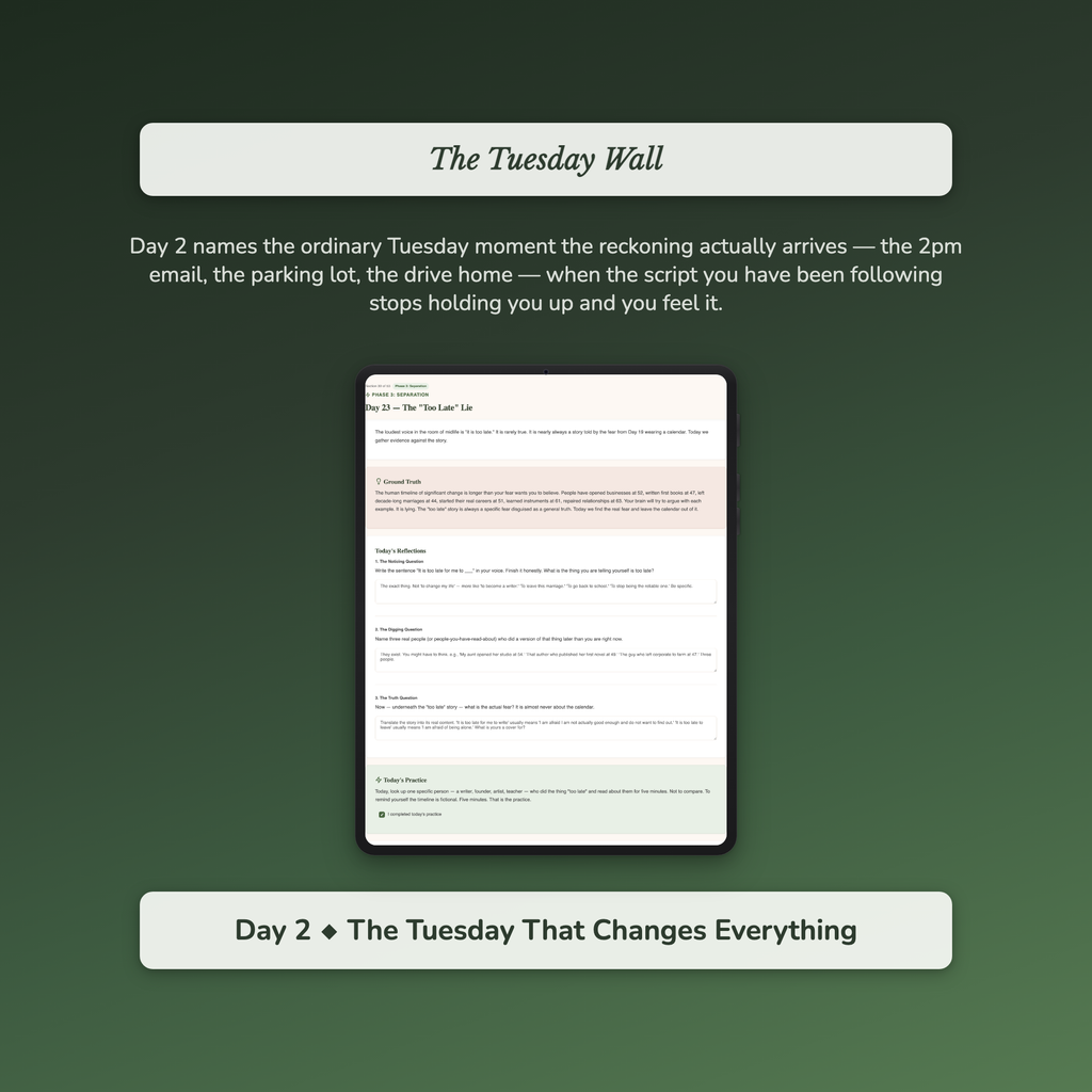 Midlife Crisis Workbook & 40-Day Guide — sample interactive page