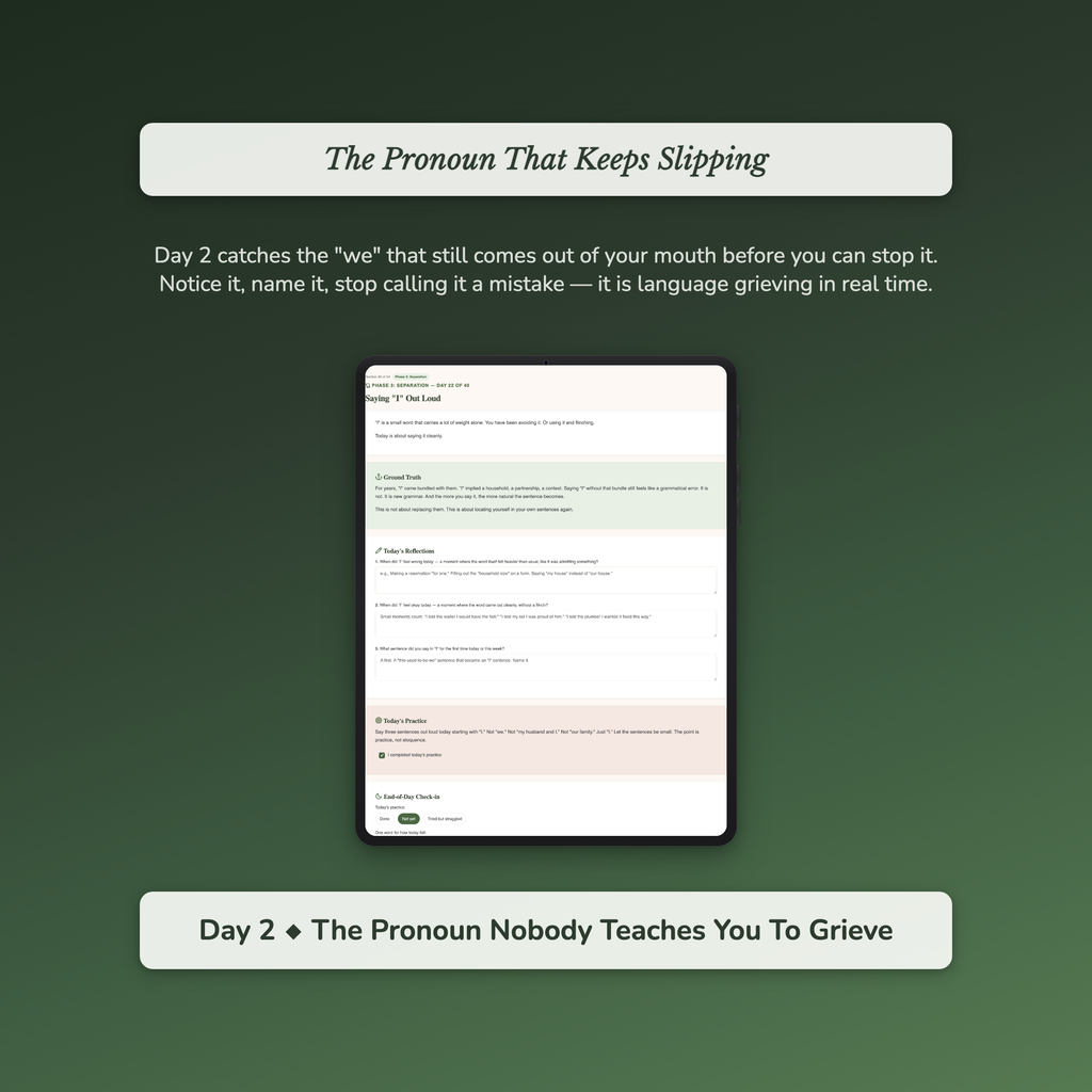 Identity After Loss Workbook & 40-Day Guide — sample interactive page