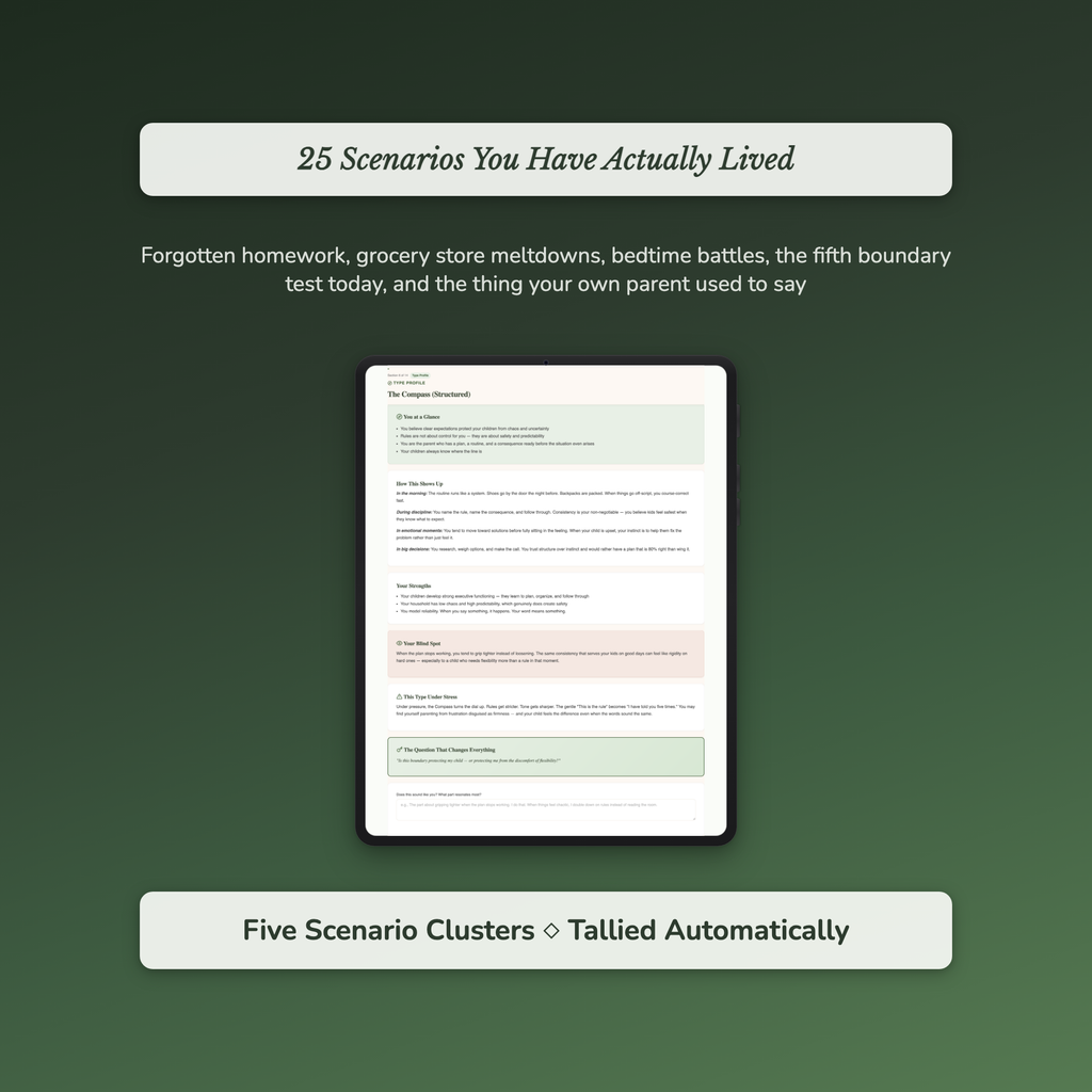 Parenting Style Profile — sample interactive page
