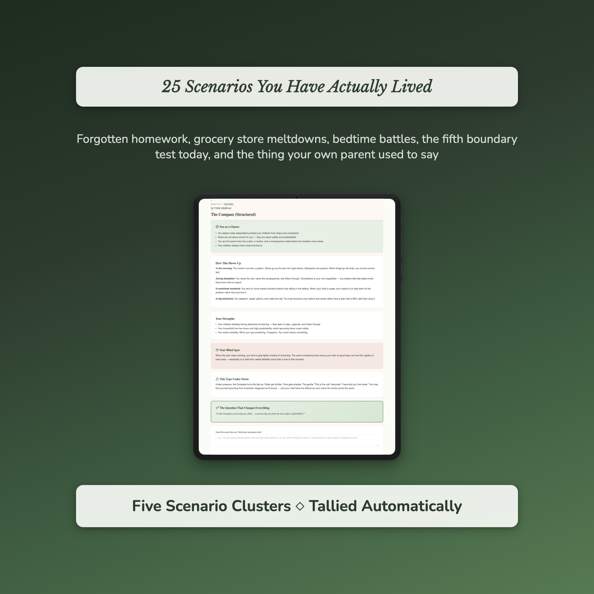 Parenting Style Profile — sample interactive page