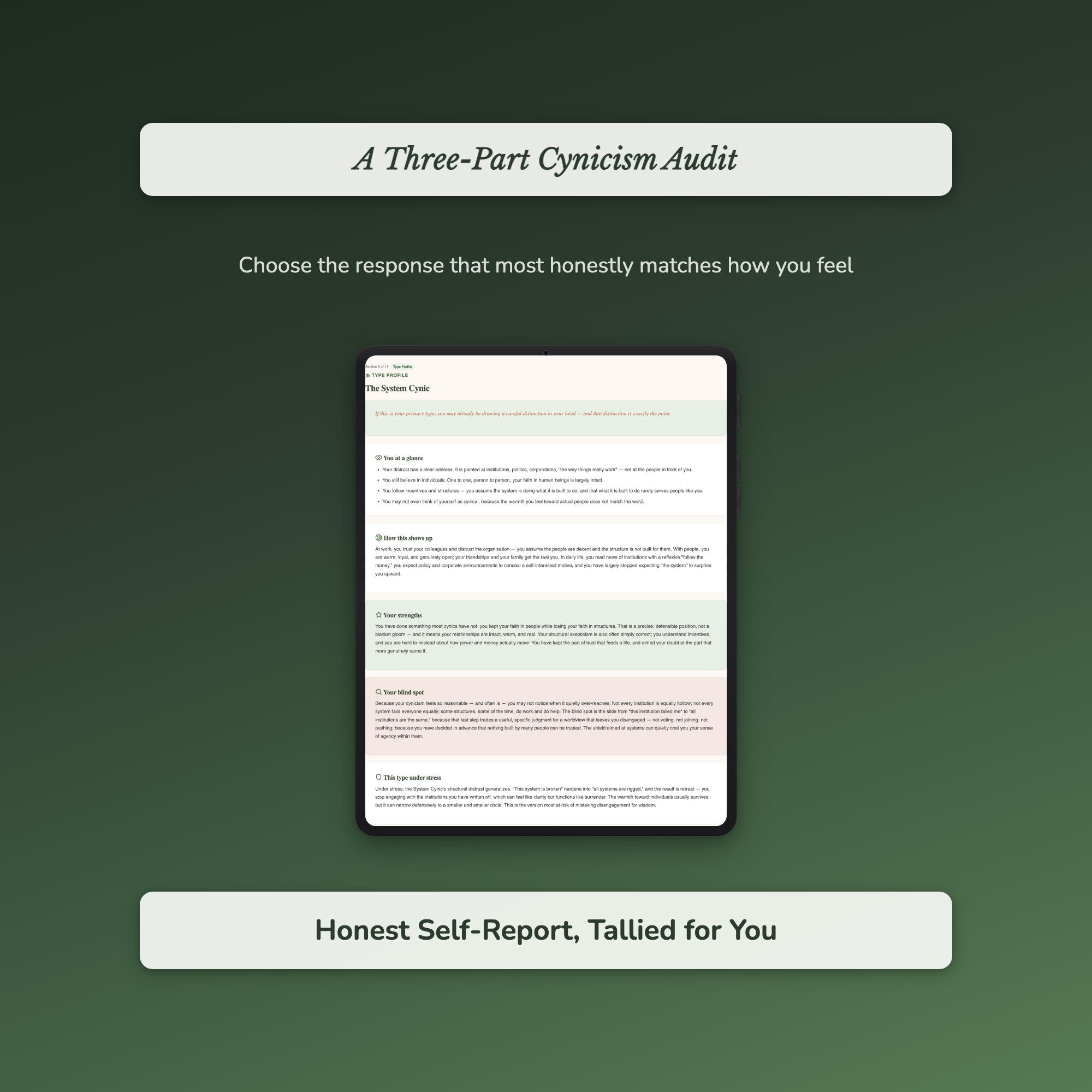 Cynicism Quiz & Workbook – How Cynical Have You Become? – Interactive Self-Assessment