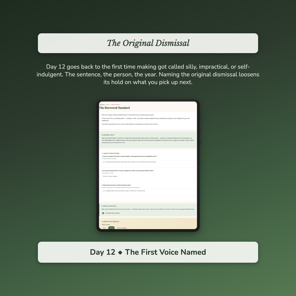 Creative Block Workbook & 40-Day Guide — sample interactive page