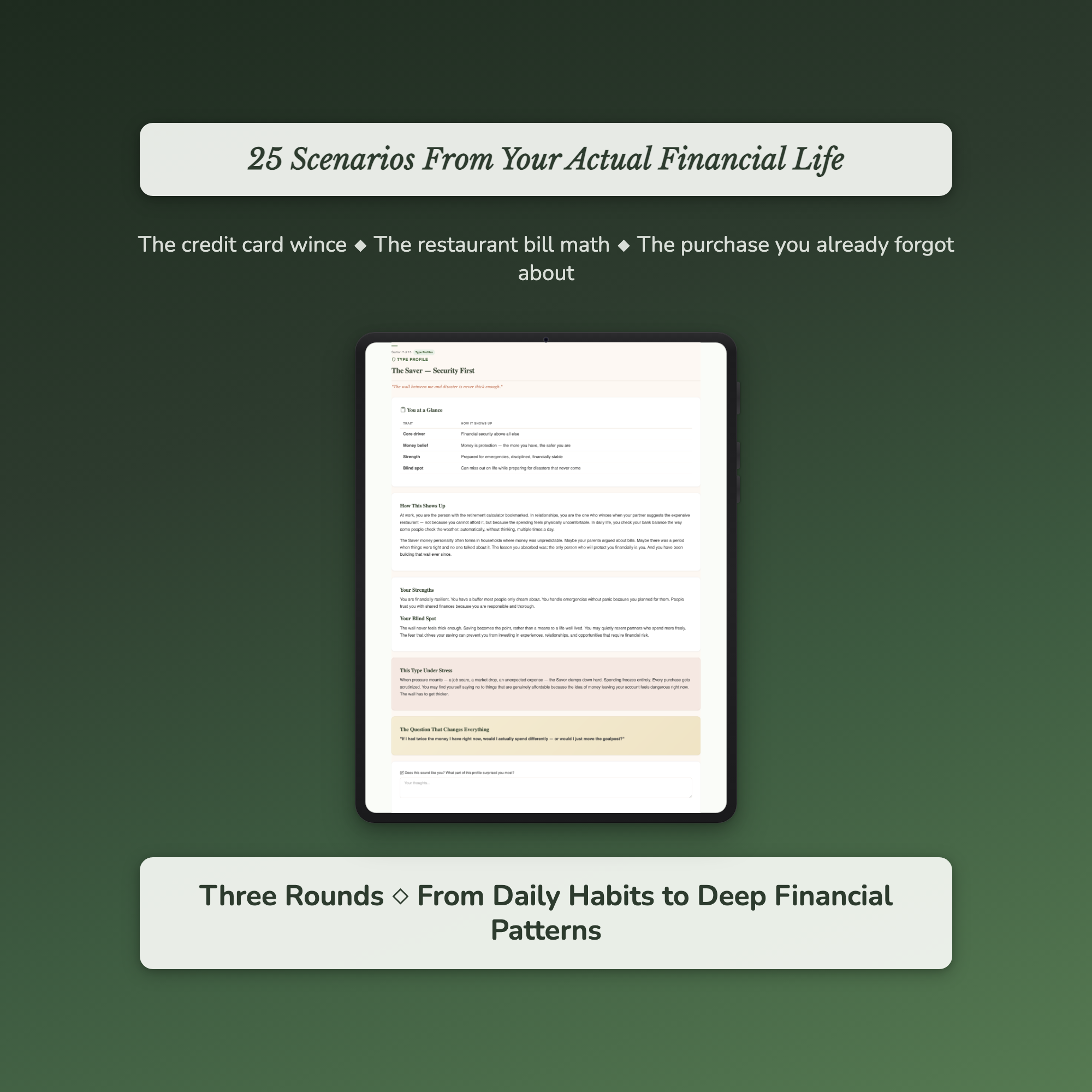 Money Personality Profile — sample interactive page