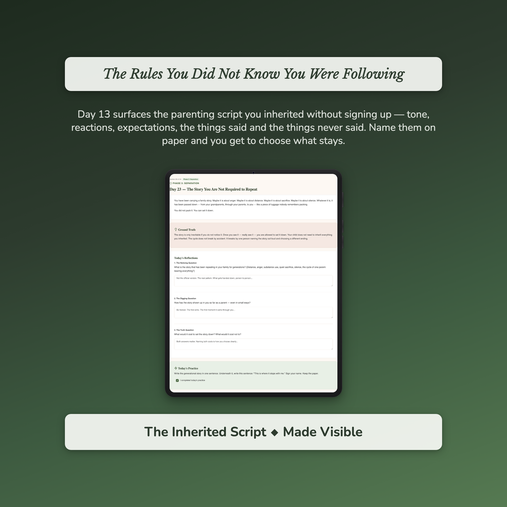 Parenting Workbook & 40-Day Guide — sample interactive page
