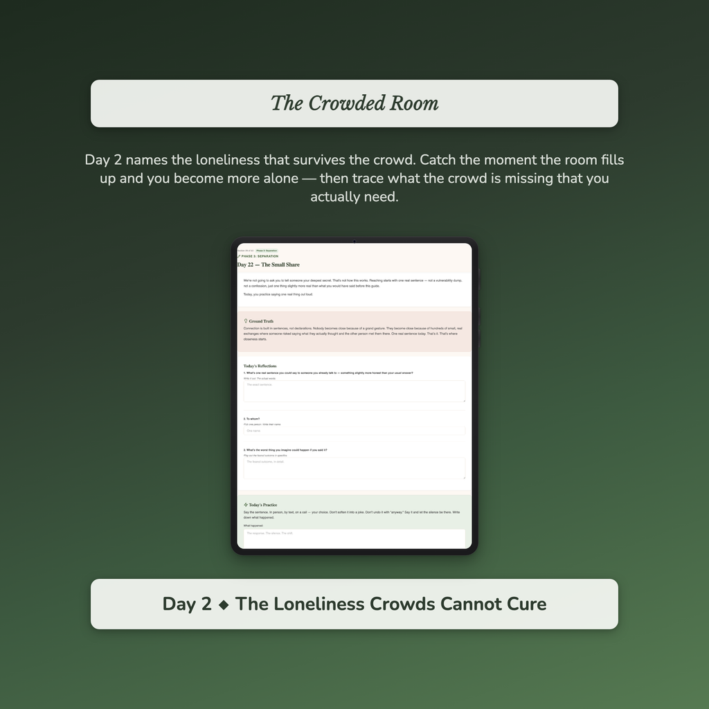 Loneliness Workbook & 40-Day Guide — sample interactive page