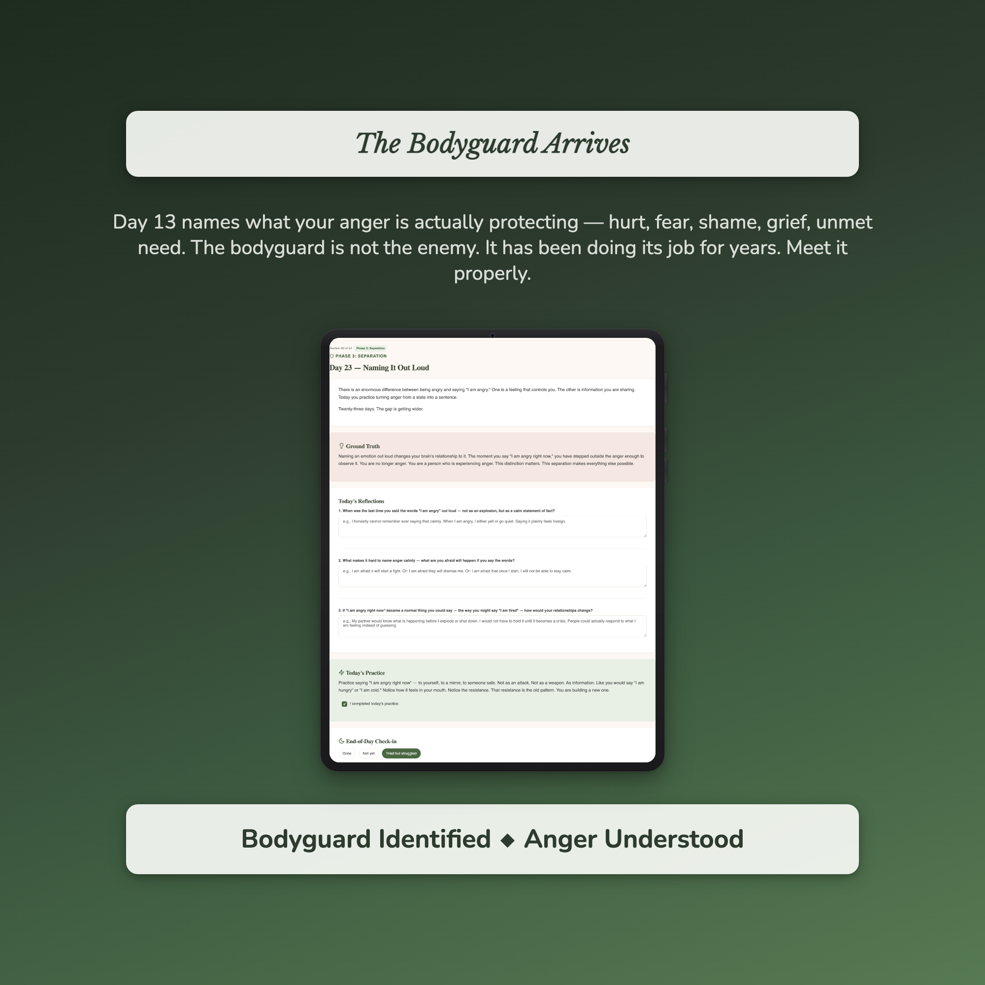 Anger Management Workbook & 40-Day Guide — sample interactive page