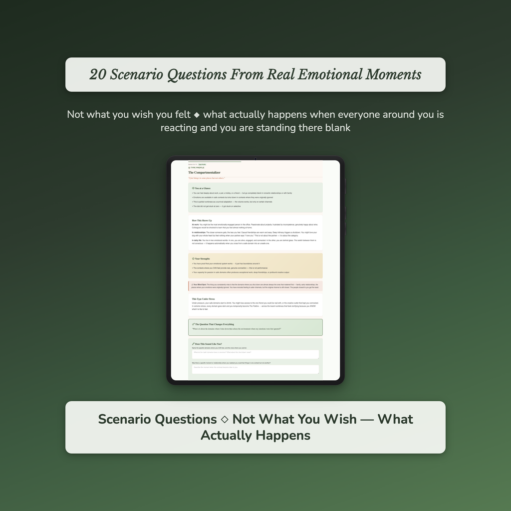 Emotional Numbness Profile — sample interactive page