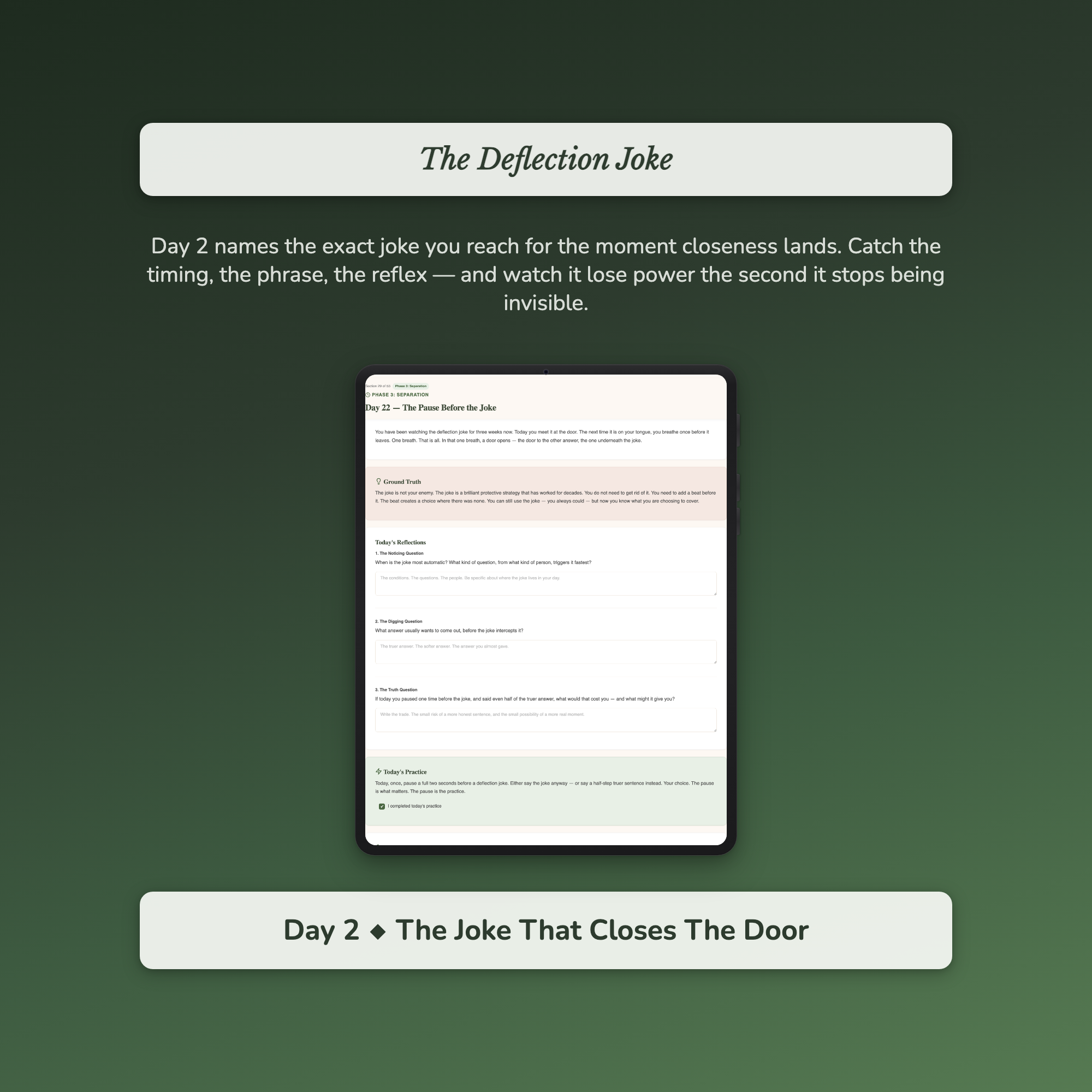 Intimacy Workbook & 40-Day Guide — sample interactive page