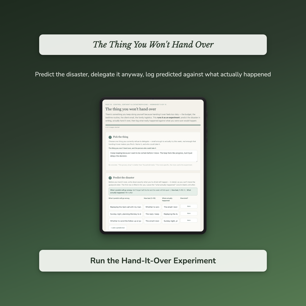 Control & Certainty Worksheets – Letting Go of Control, Uncertainty, Overplanning – Interactive Worksheets Bundle