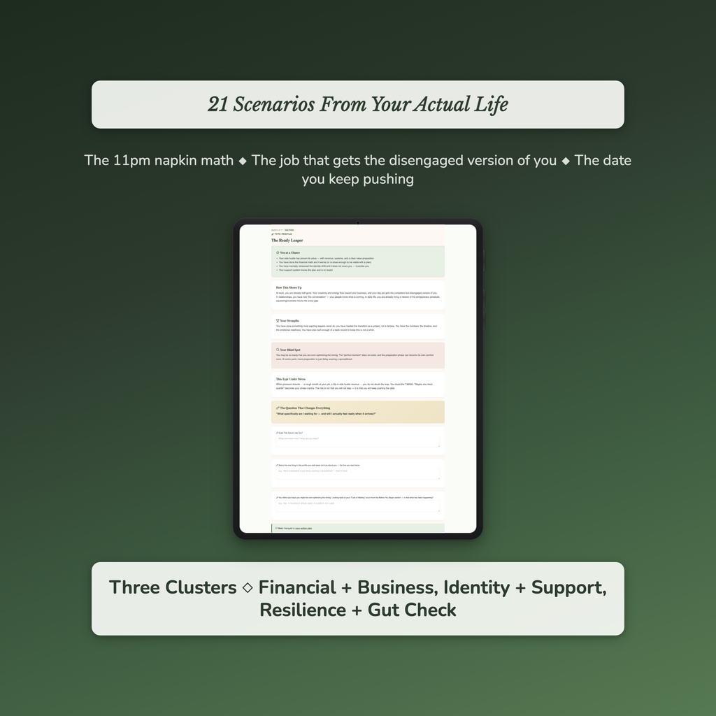 Side Hustle Readiness Profile — sample interactive page