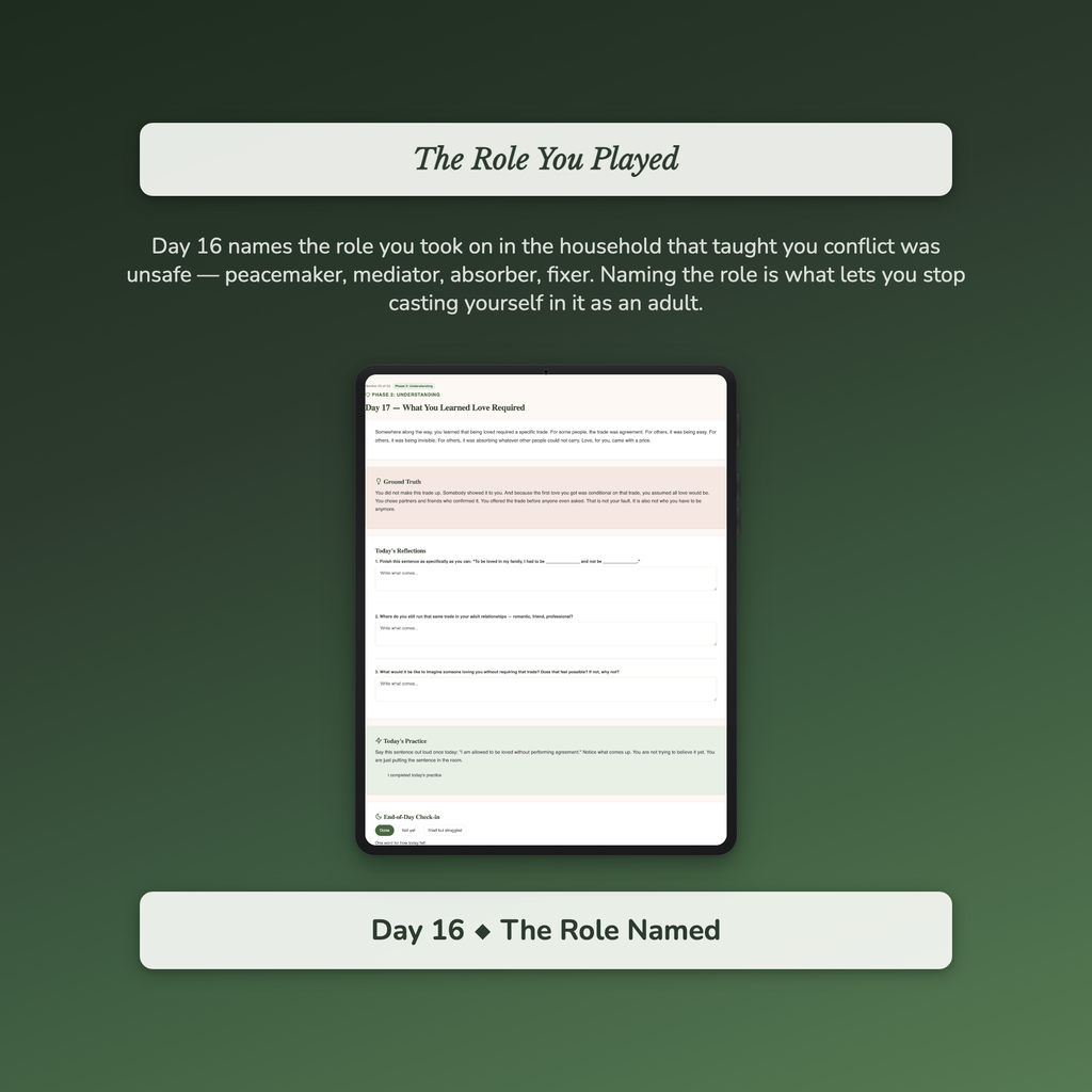 Conflict Avoidance Workbook & 40-Day Guide — sample interactive page