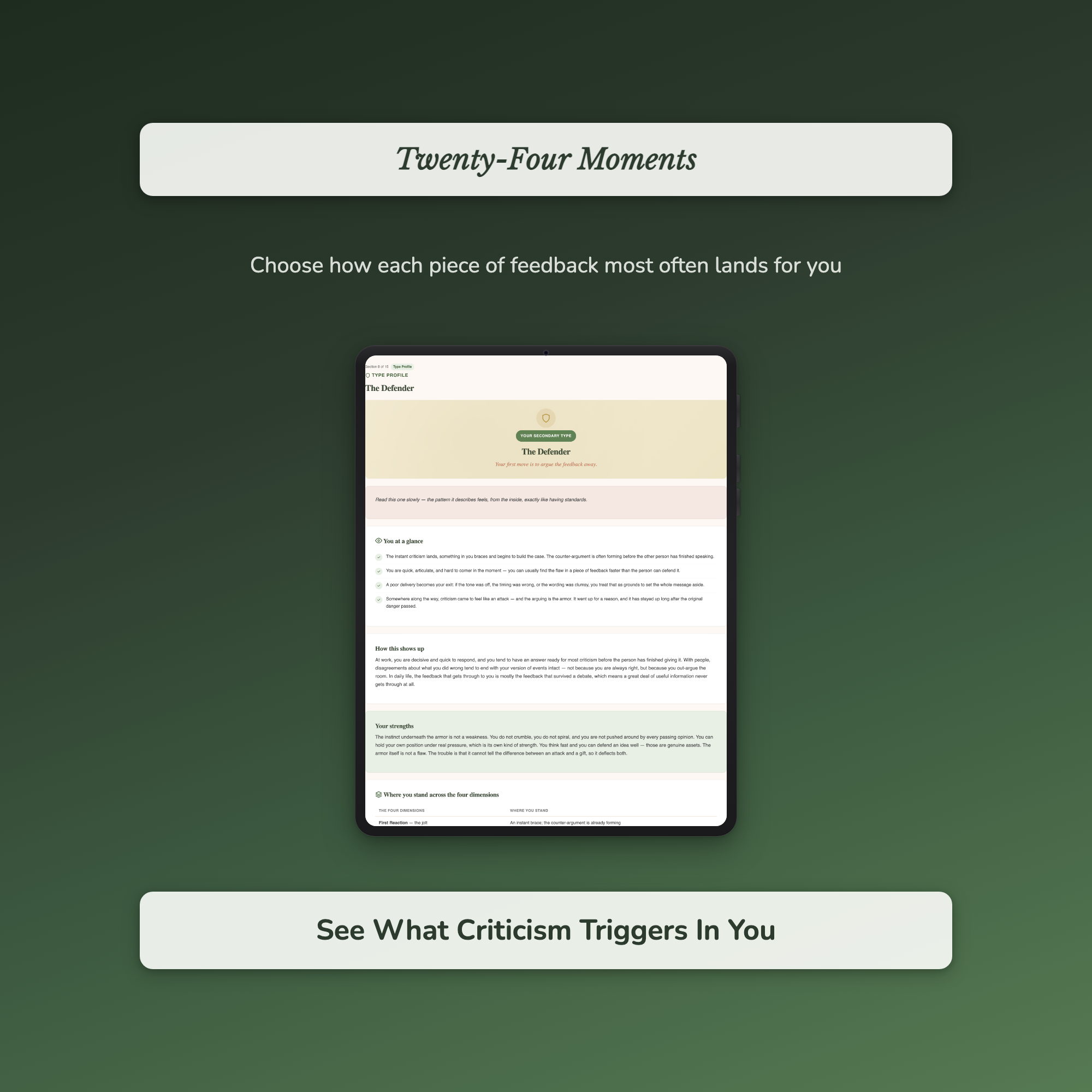 Criticism Quiz & Workbook – Why Does Feedback Hurt So Much? – Interactive Self-Assessment