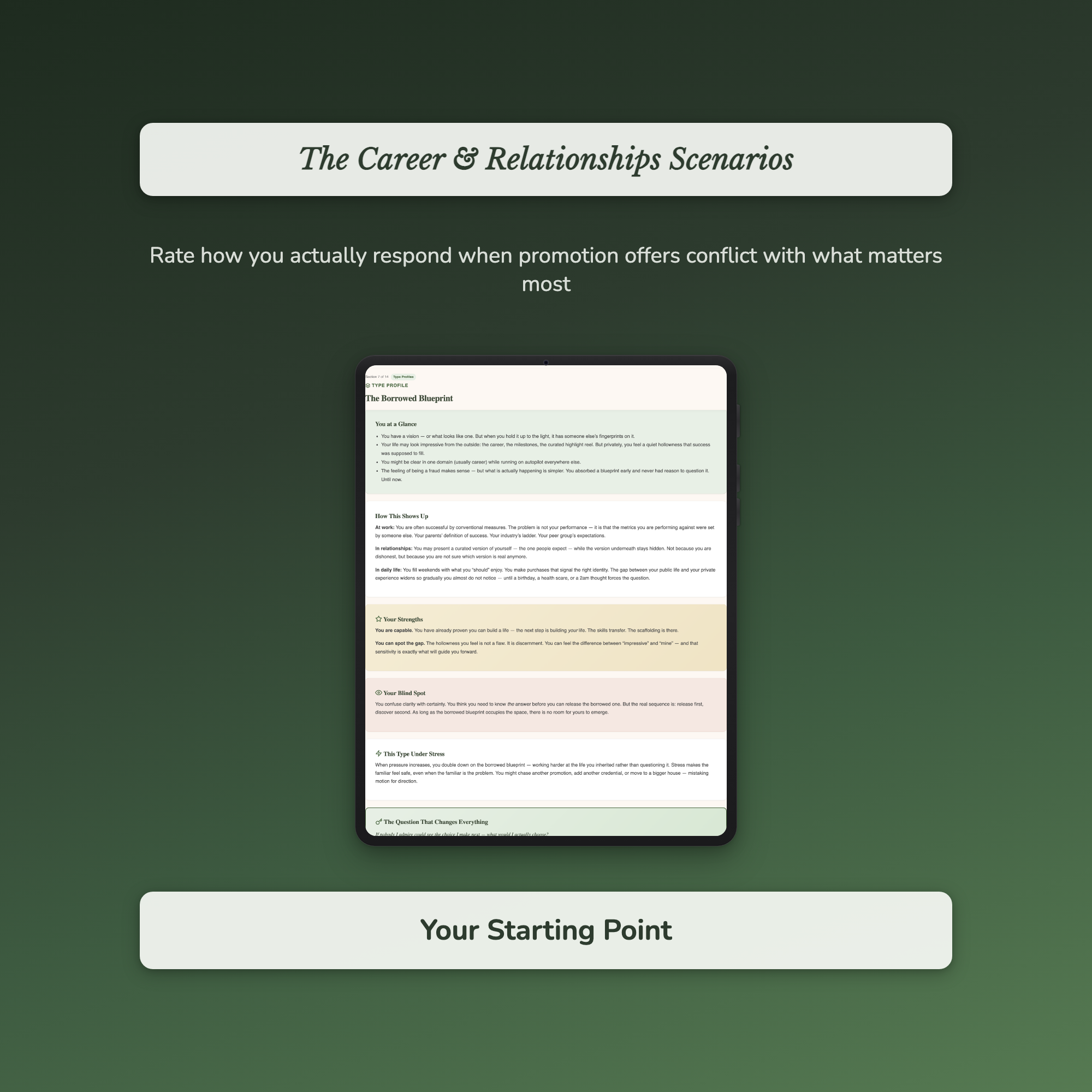 Life Vision Profile — sample interactive page
