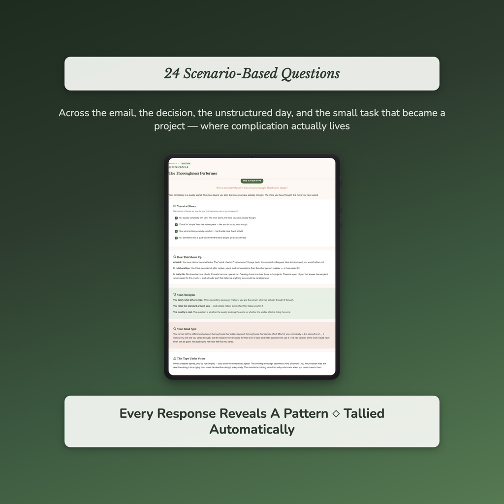 Overthinking Quiz — sample interactive page