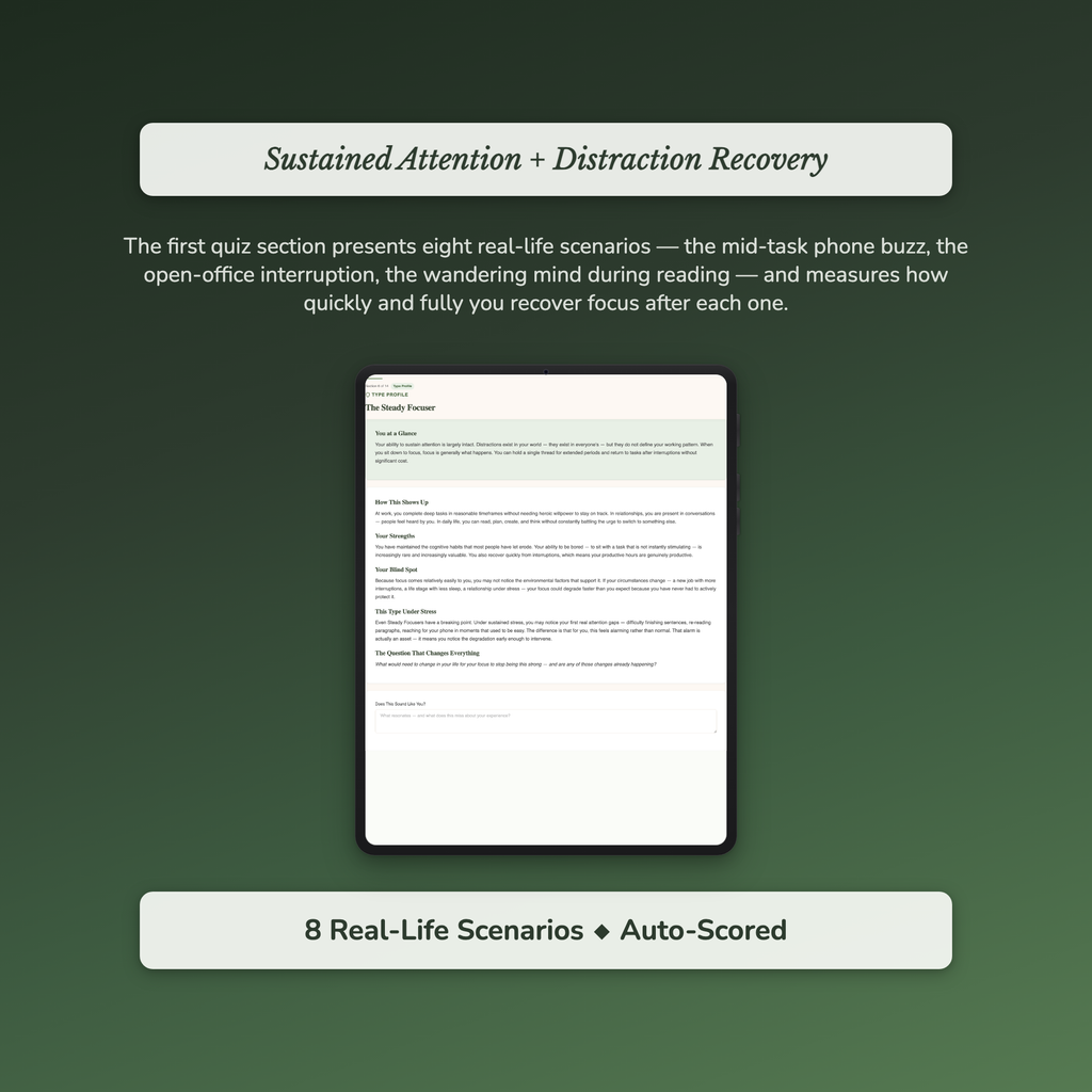 Focus Quality Profile — sample interactive page