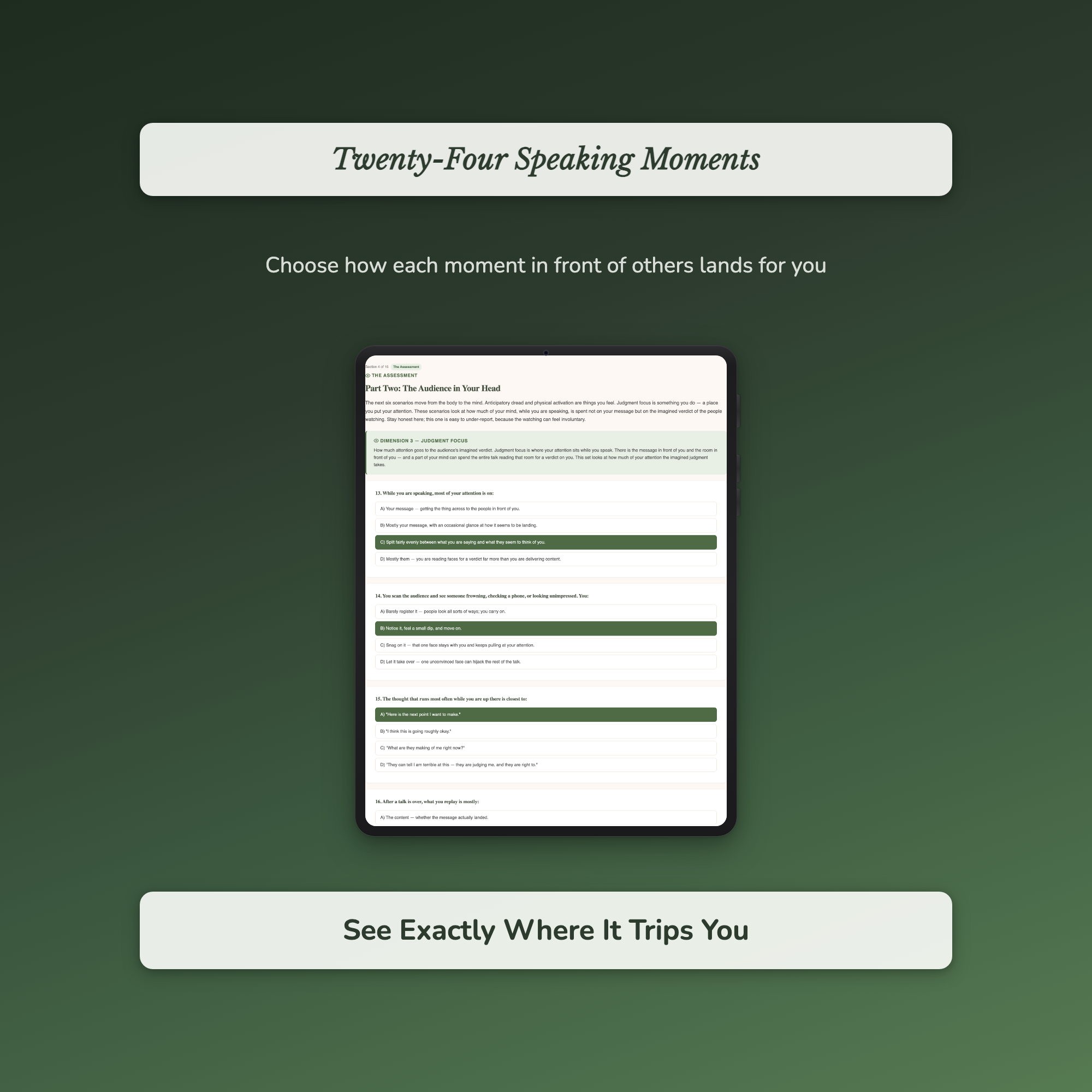 Public Speaking Quiz & Workbook – Why Talking Flattens You – Interactive Self-Assessment