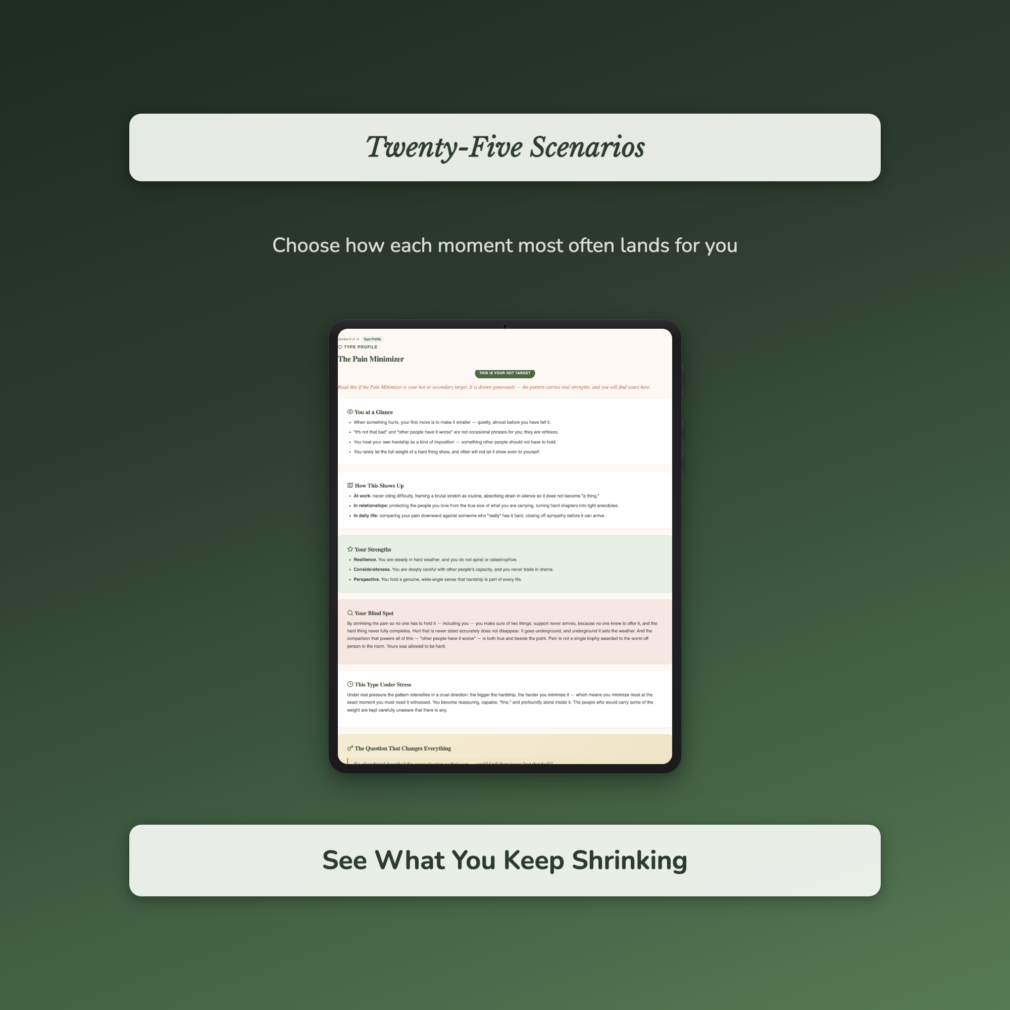 Minimizing Quiz & Workbook – Why Do I Keep Saying I'm Fine? – Interactive Self-Assessment