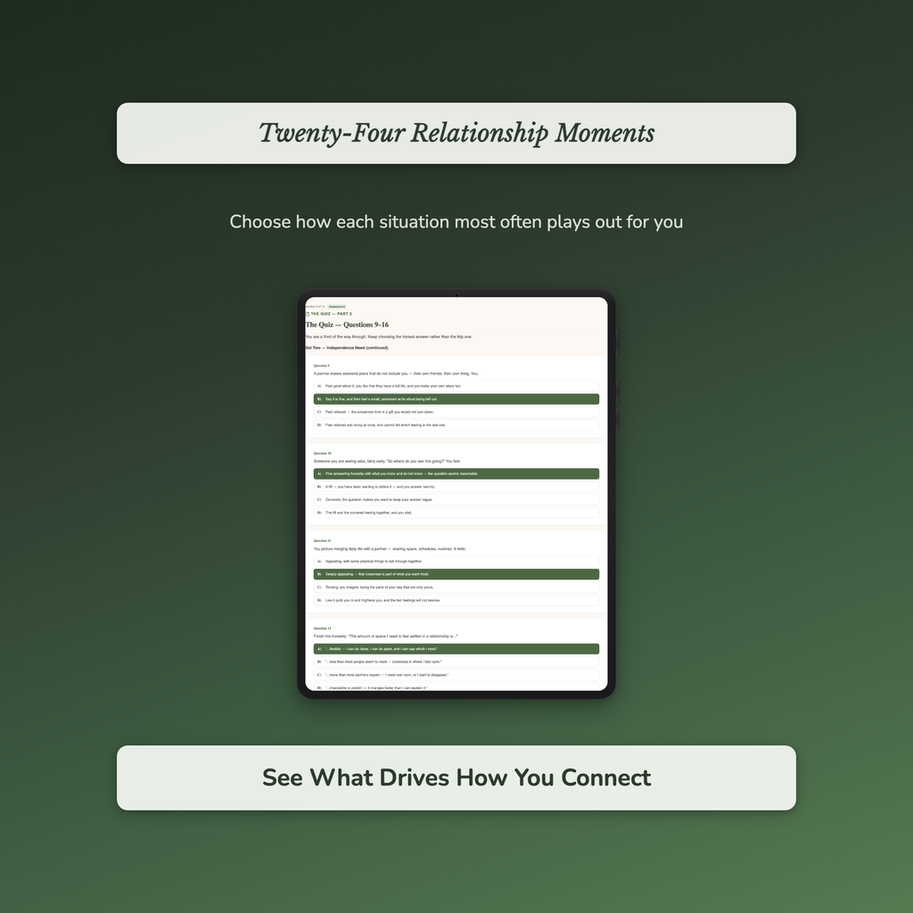 Attachment Style Quiz & Workbook – How You Reach Closeness – Interactive Self-Assessment