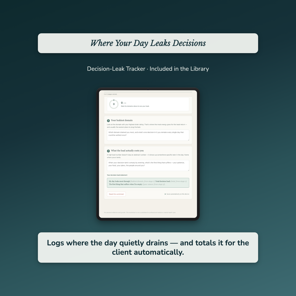 Life Coach Worksheets – 1000+ Interactive Client Tools, Auto-Scoring – Commercial License