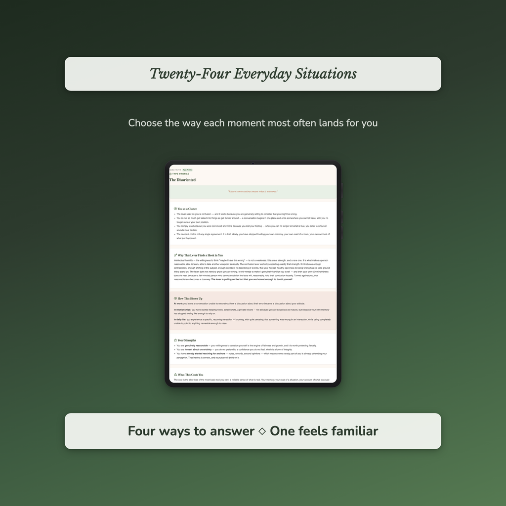 Manipulation Quiz & Workbook – Am I Being Manipulated? – Interactive Self-Assessment
