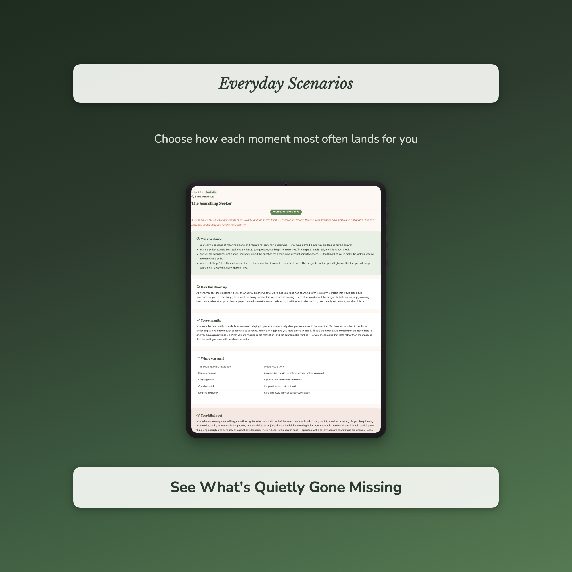 Meaning Quiz & Workbook – Is This Really All There Is? – Interactive Self-Assessment