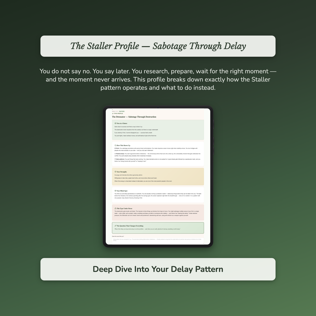 Self-Sabotage Profile — sample interactive page