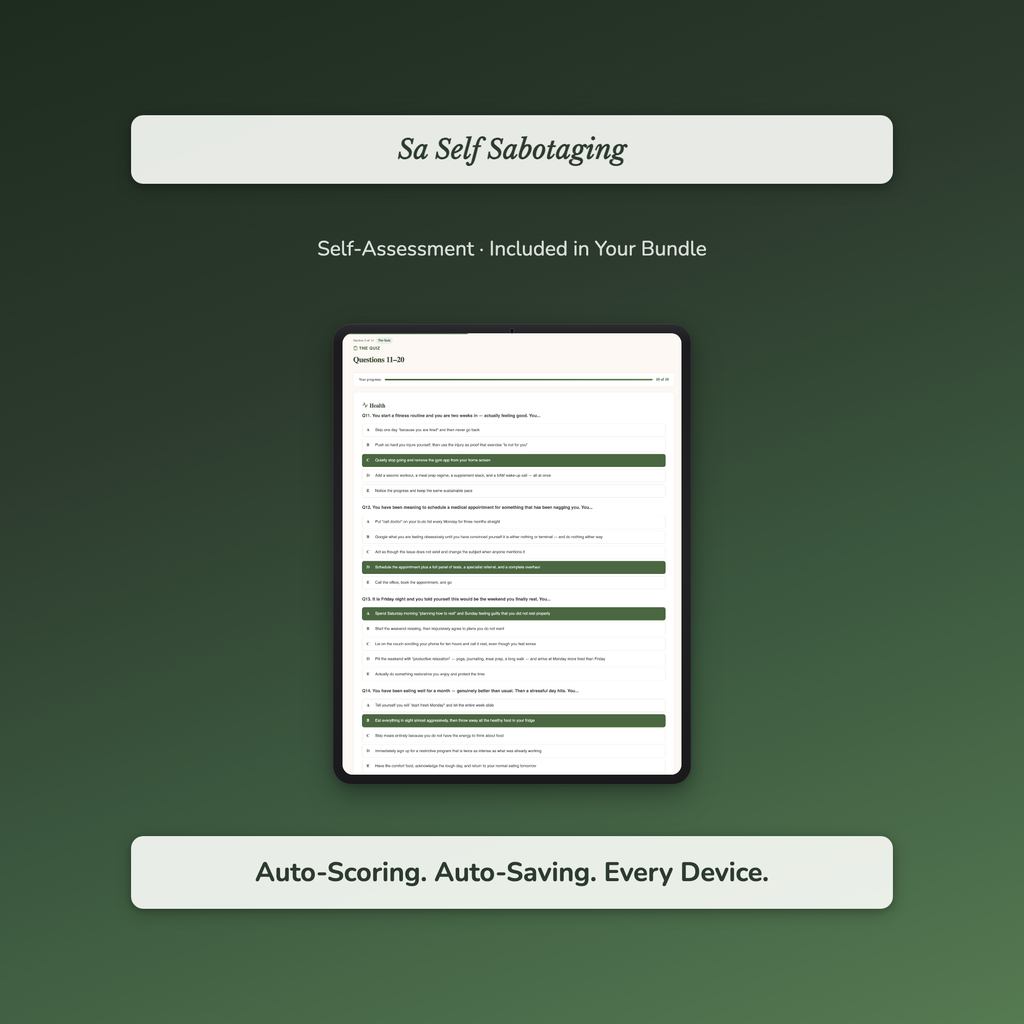 Procrastination Workbook & Self-Care Bundle – From 18 Open Tabs to One Finished Thing – Interactive Digital Bundle