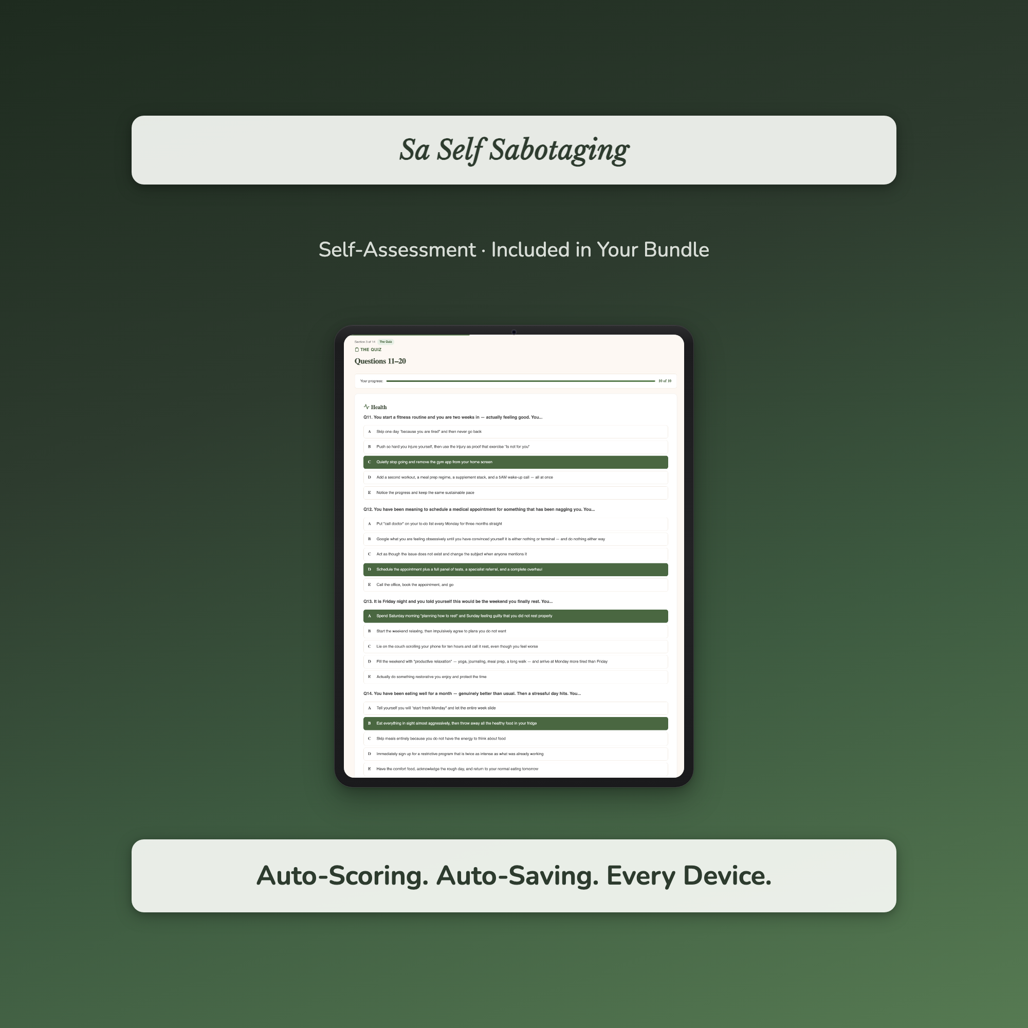 Procrastination Workbook & Self-Care Bundle – From 18 Open Tabs to One Finished Thing – Interactive Digital Bundle