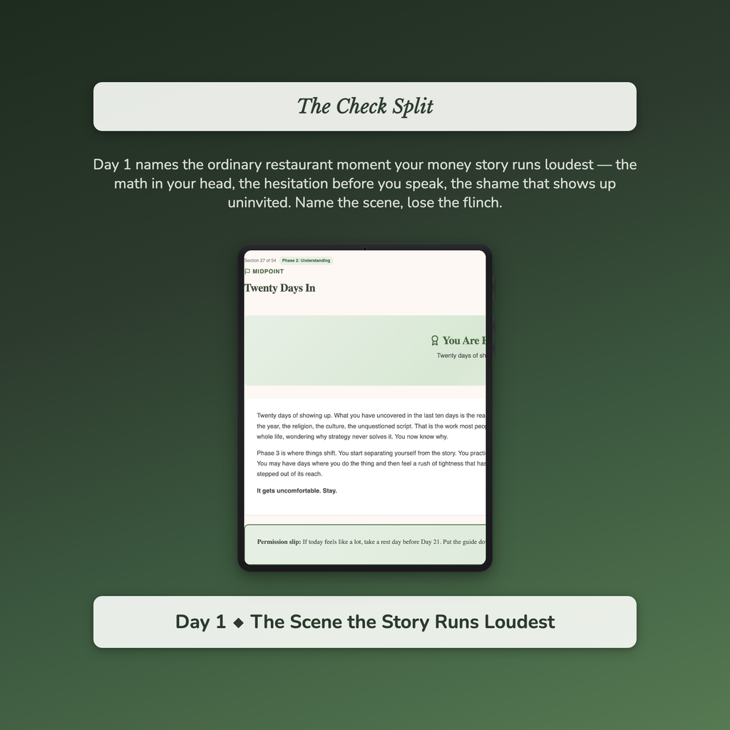 Money Mindset Workbook & 40-Day Guide — sample interactive page