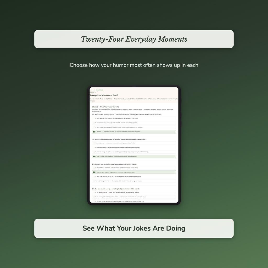 Humor Style Quiz & Workbook – What Are Your Jokes Doing? – Interactive Self-Assessment