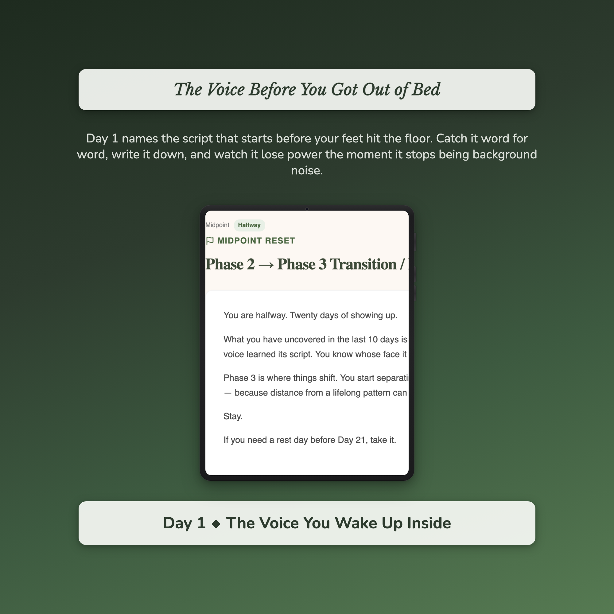 Imposter Syndrome Workbook & 40-Day Guide — sample interactive page