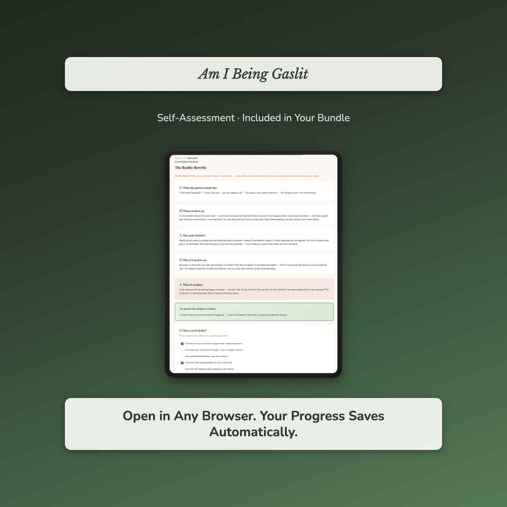 Manipulation Bundle – Am I Being Gaslit Self-Care Tools – Interactive Digital Bundle