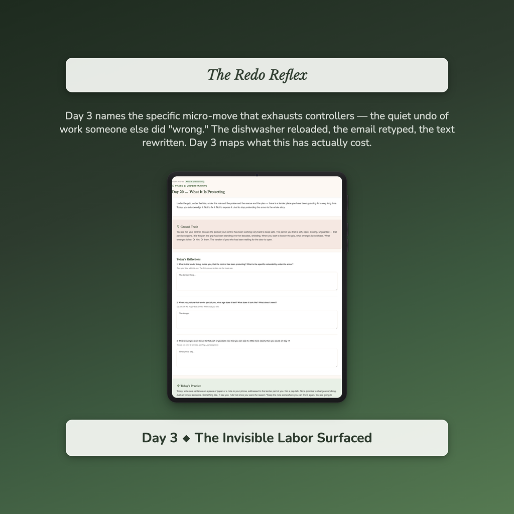 Control Freak Workbook & 40-Day Guide — sample interactive page