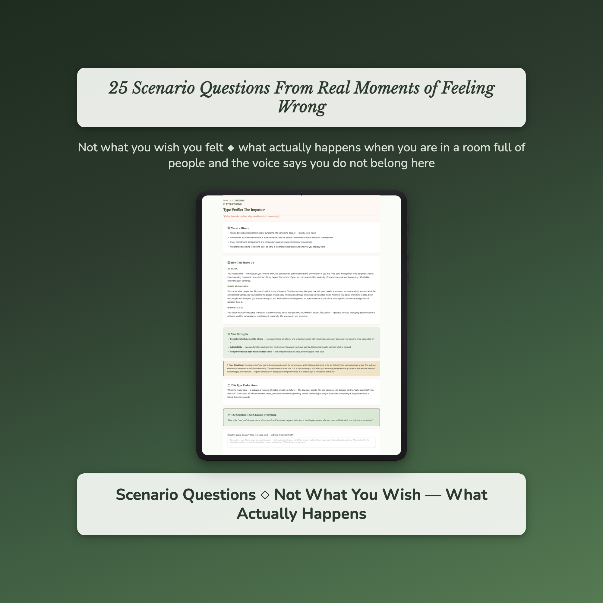 Feeling Broken Profile — sample interactive page