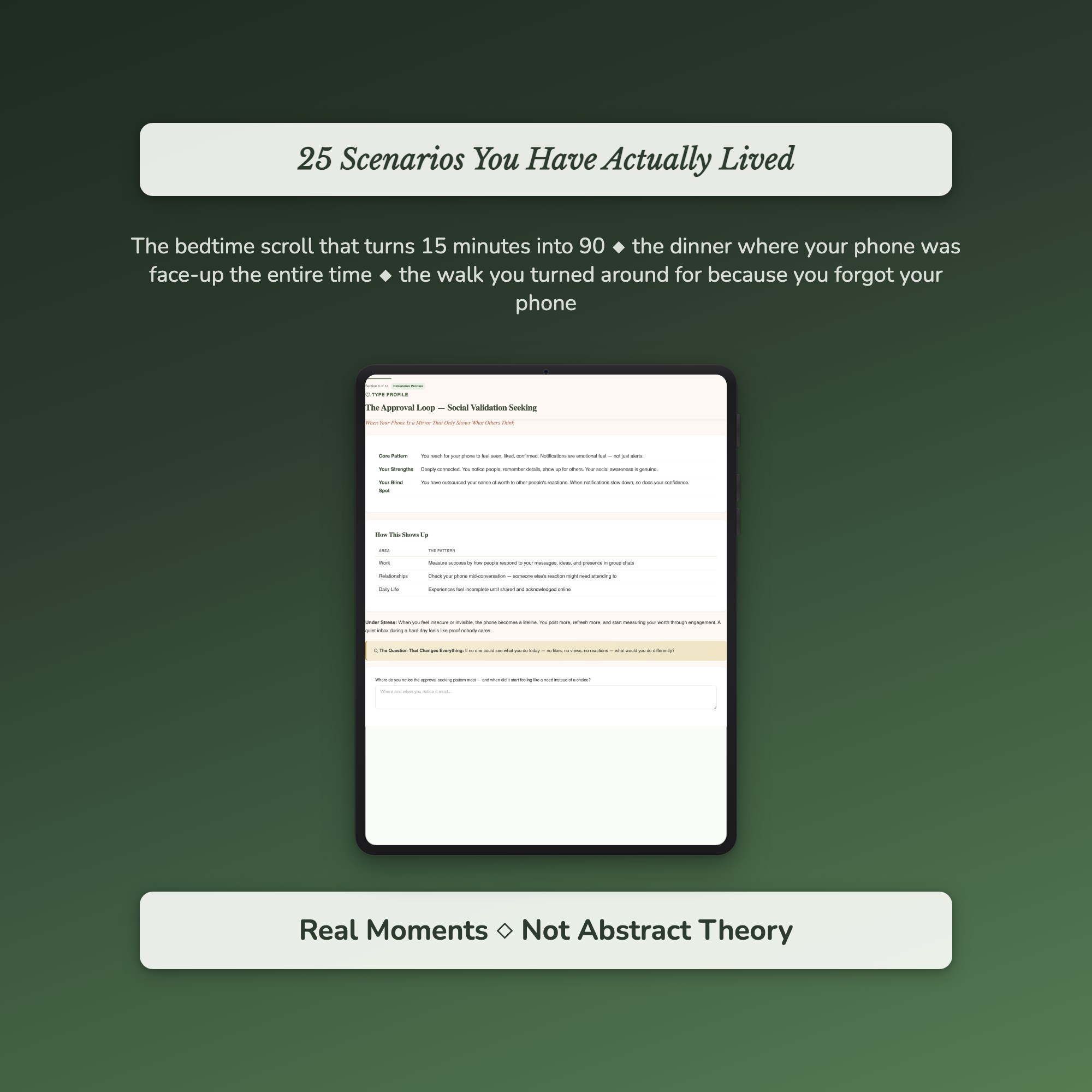 Screen Habit Profile — sample interactive page