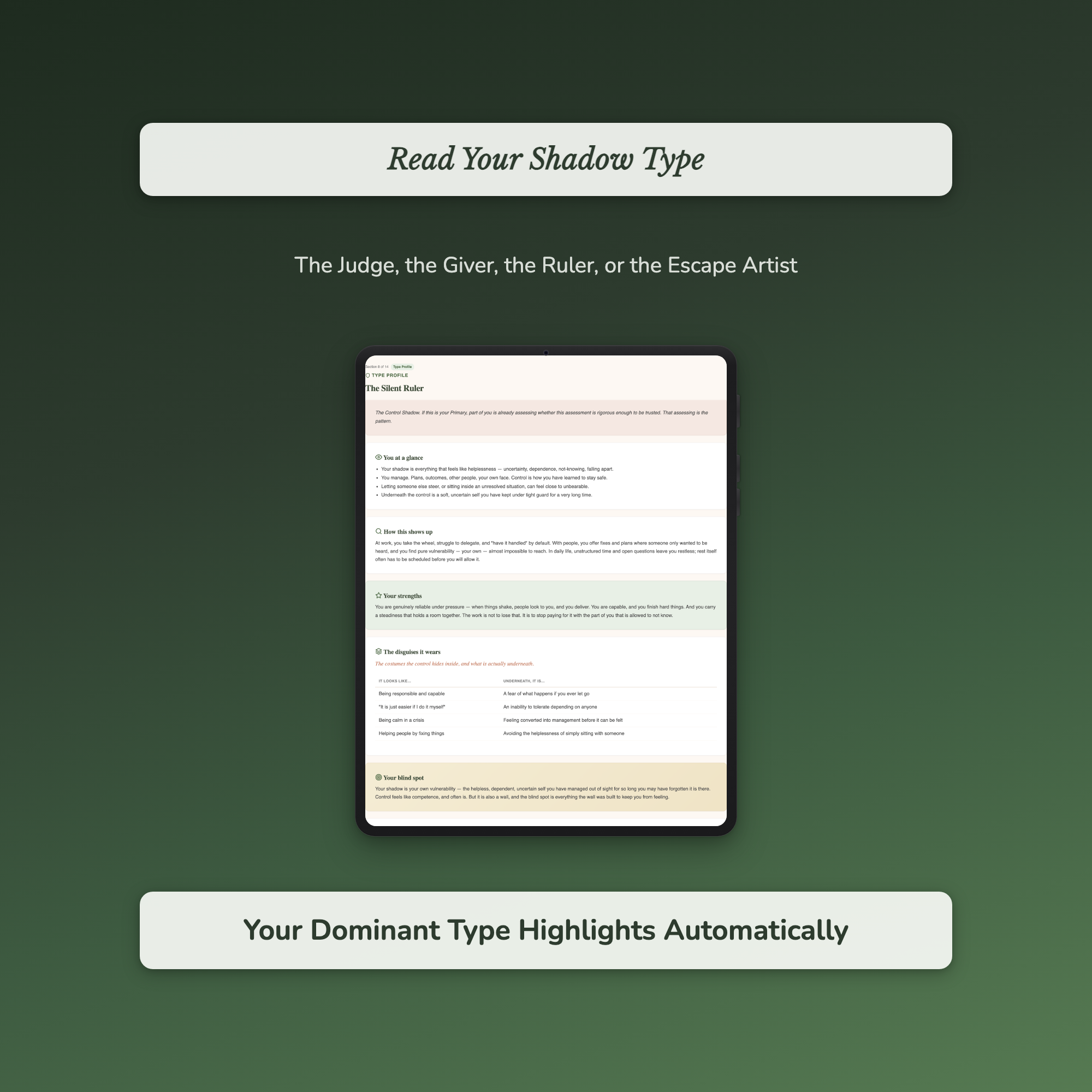Shadow Work Quiz & Workbook – Which Shadow Is Running You – Interactive Self-Assessment