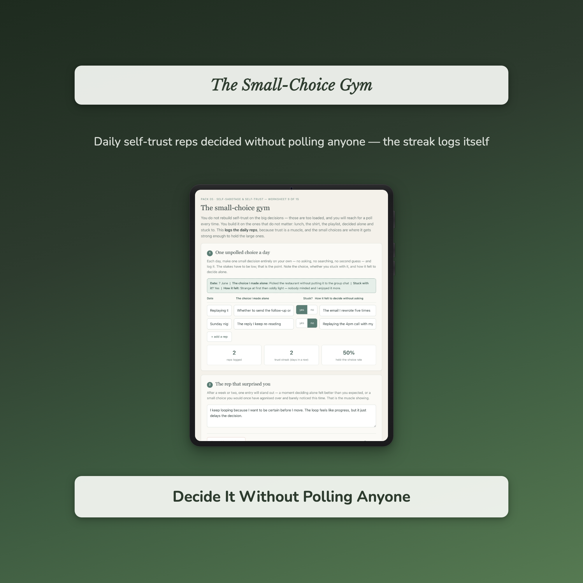 Self-Sabotage Worksheets – Self-Trust, Getting in Your Own Way, Fear of Success – Interactive Worksheets Bundle