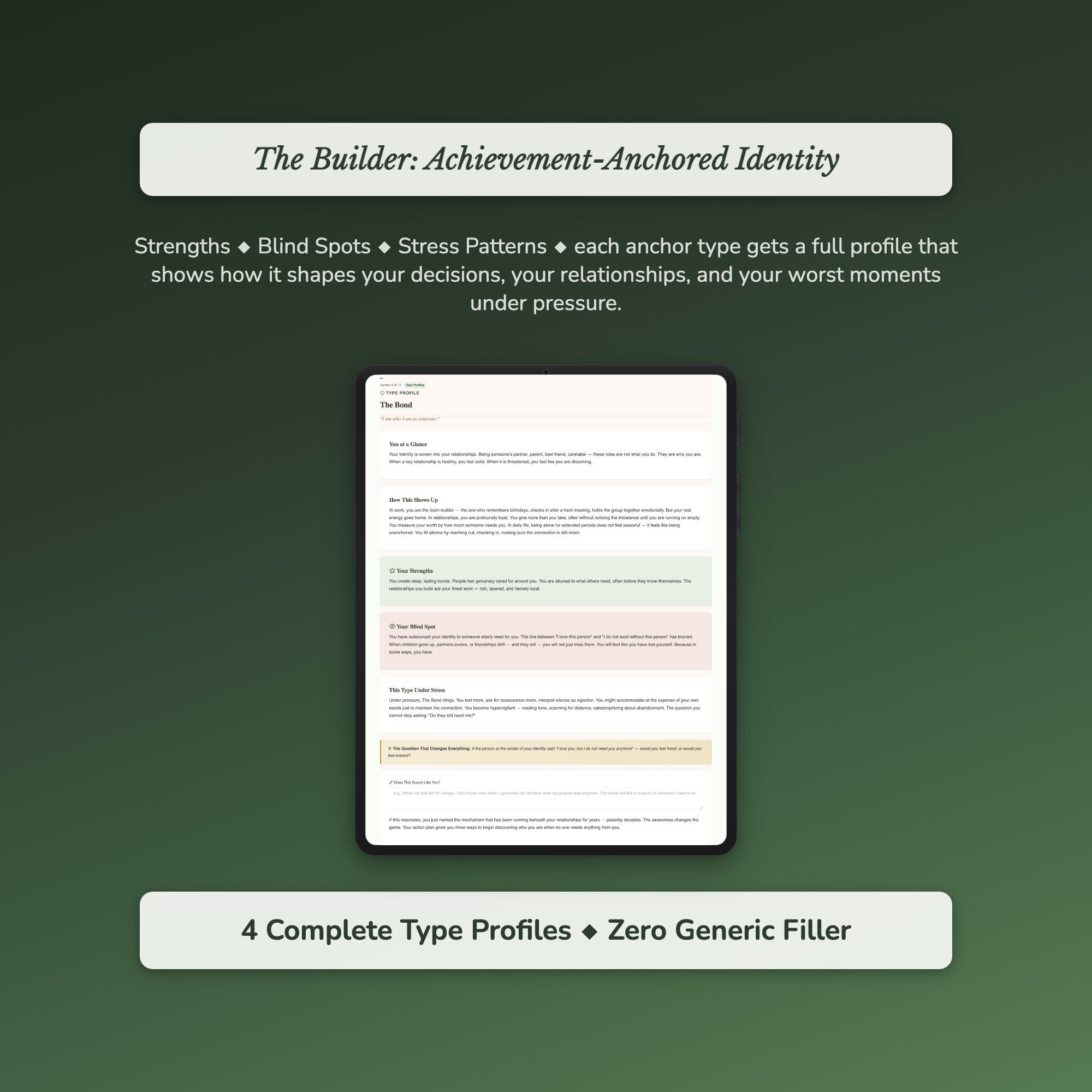 Identity Anchor Profile — sample auto-scoring quiz