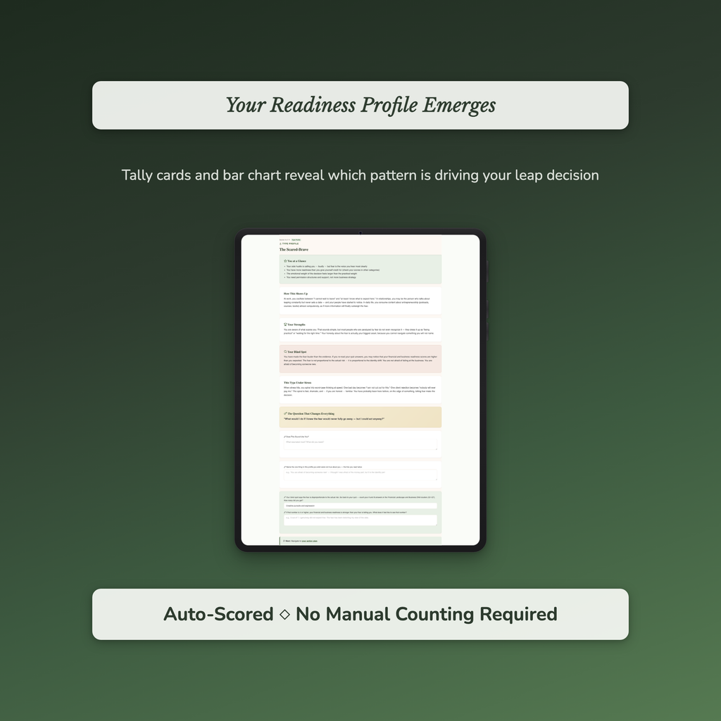 Side Hustle Readiness Profile — sample auto-scoring quiz