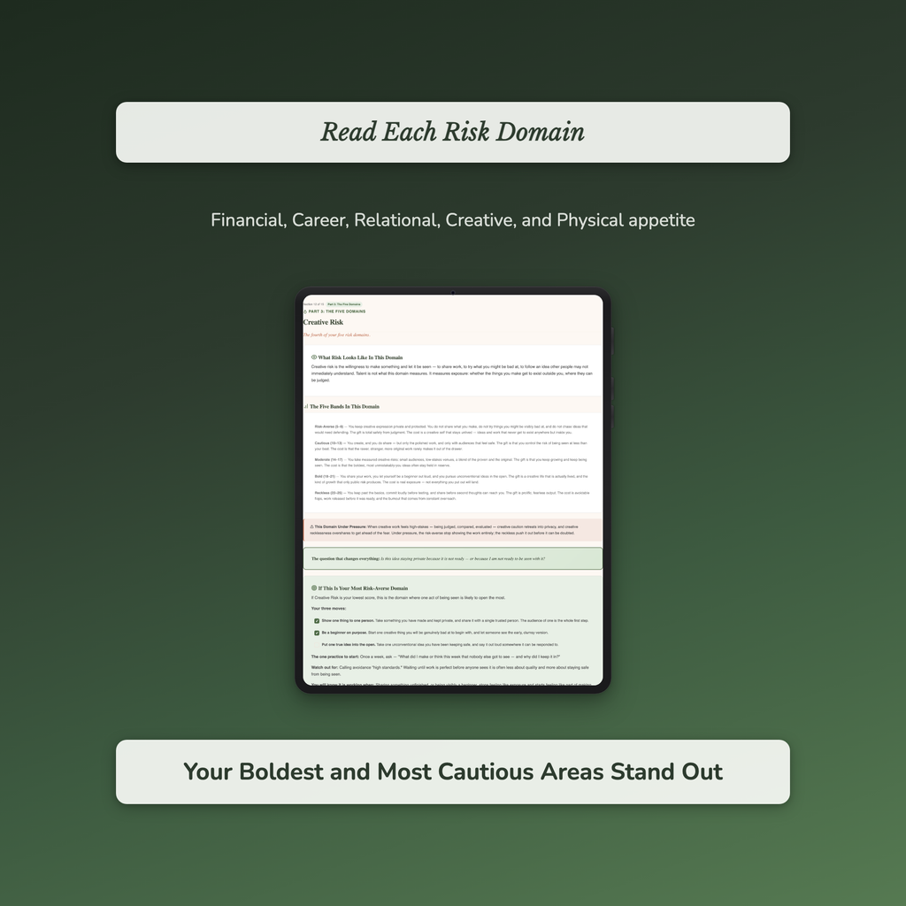 Risk Tolerance Quiz & Workbook – Bold Here, Cautious There – Interactive Self-Assessment