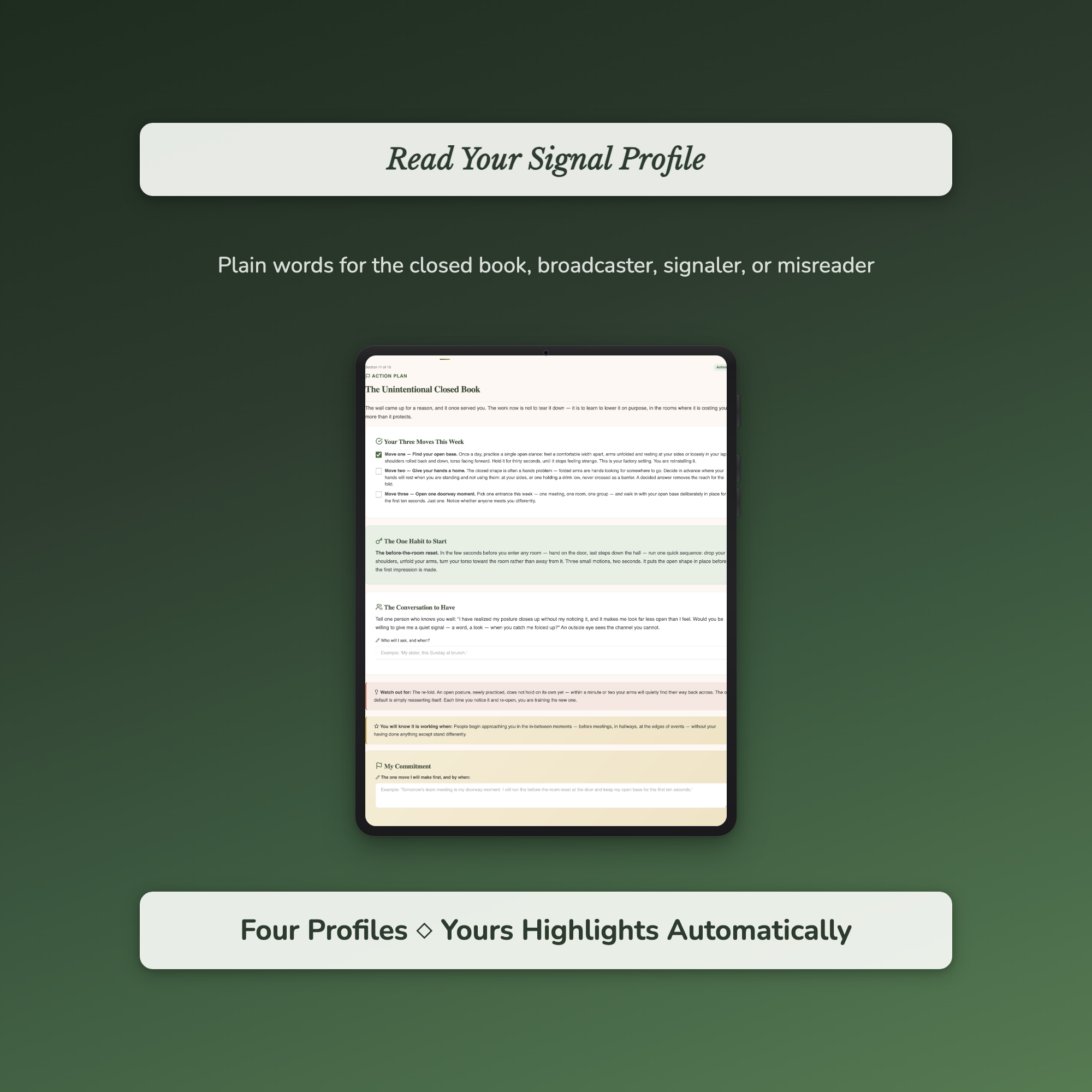 Body Language Quiz & Workbook – Why People Read You Wrong – Interactive Self-Assessment