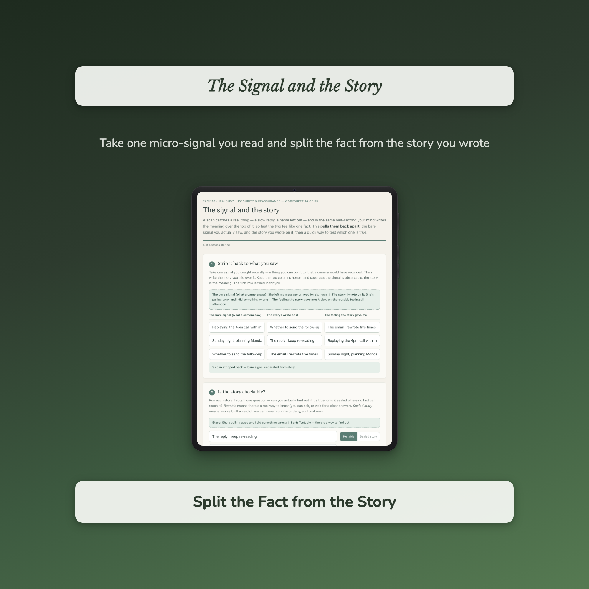 Jealousy & Insecurity Worksheets – Reassurance, Trust Issues, Fear of Losing Them – Interactive Worksheets Bundle