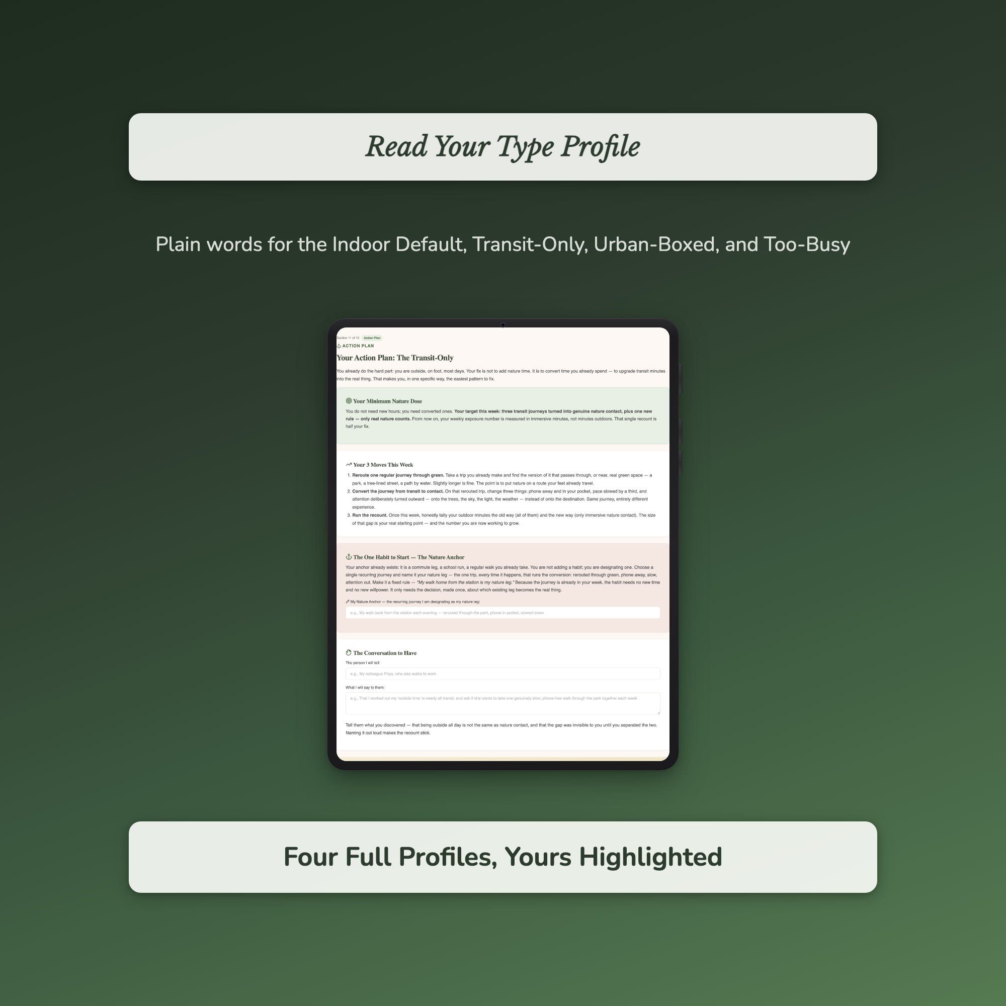 Nature Deficit Quiz & Workbook – How Cut Off Are You? – Interactive Self-Assessment