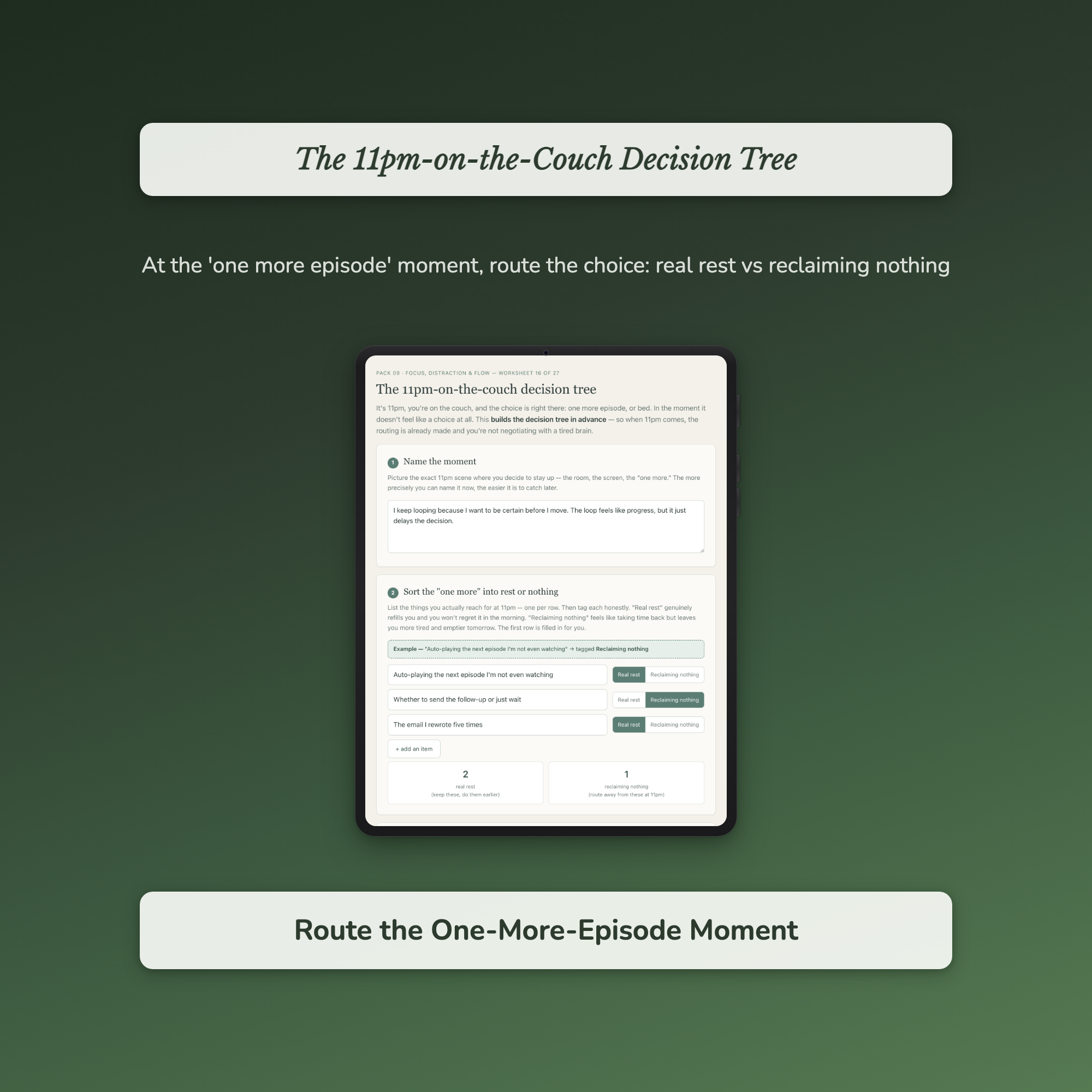Focus & Distraction Worksheets – Beat Distraction, Flow State, Attention Span – Interactive Worksheets Bundle