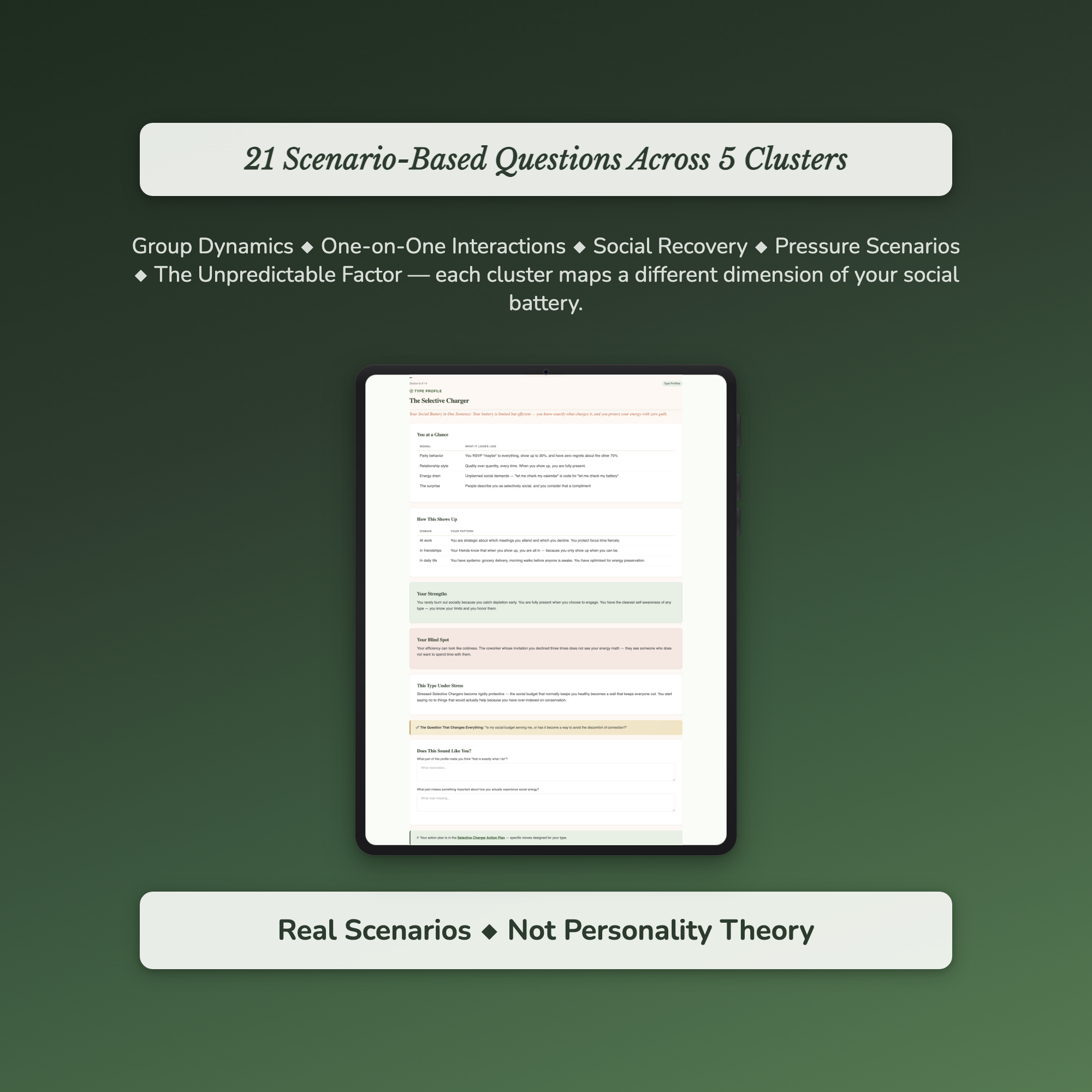Social Battery Profile — sample auto-scoring quiz
