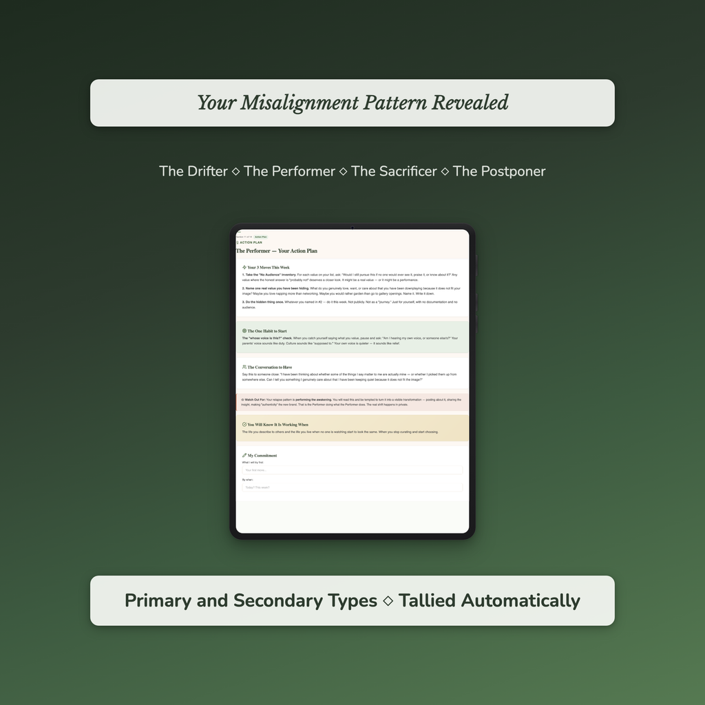 Values Alignment Profile — sample auto-scoring quiz