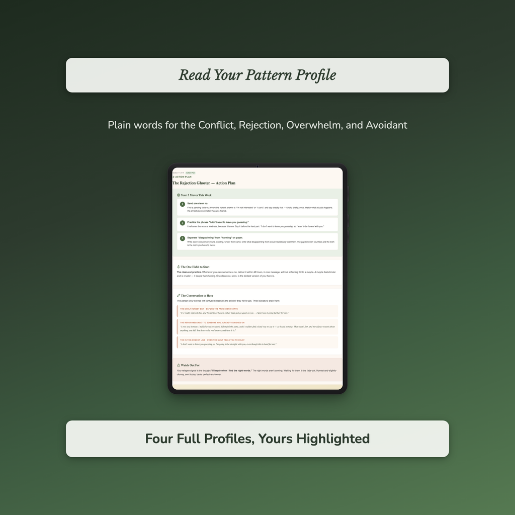 Ghosting Quiz & Workbook – Why Do You Go Quiet on People? – Interactive Self-Assessment